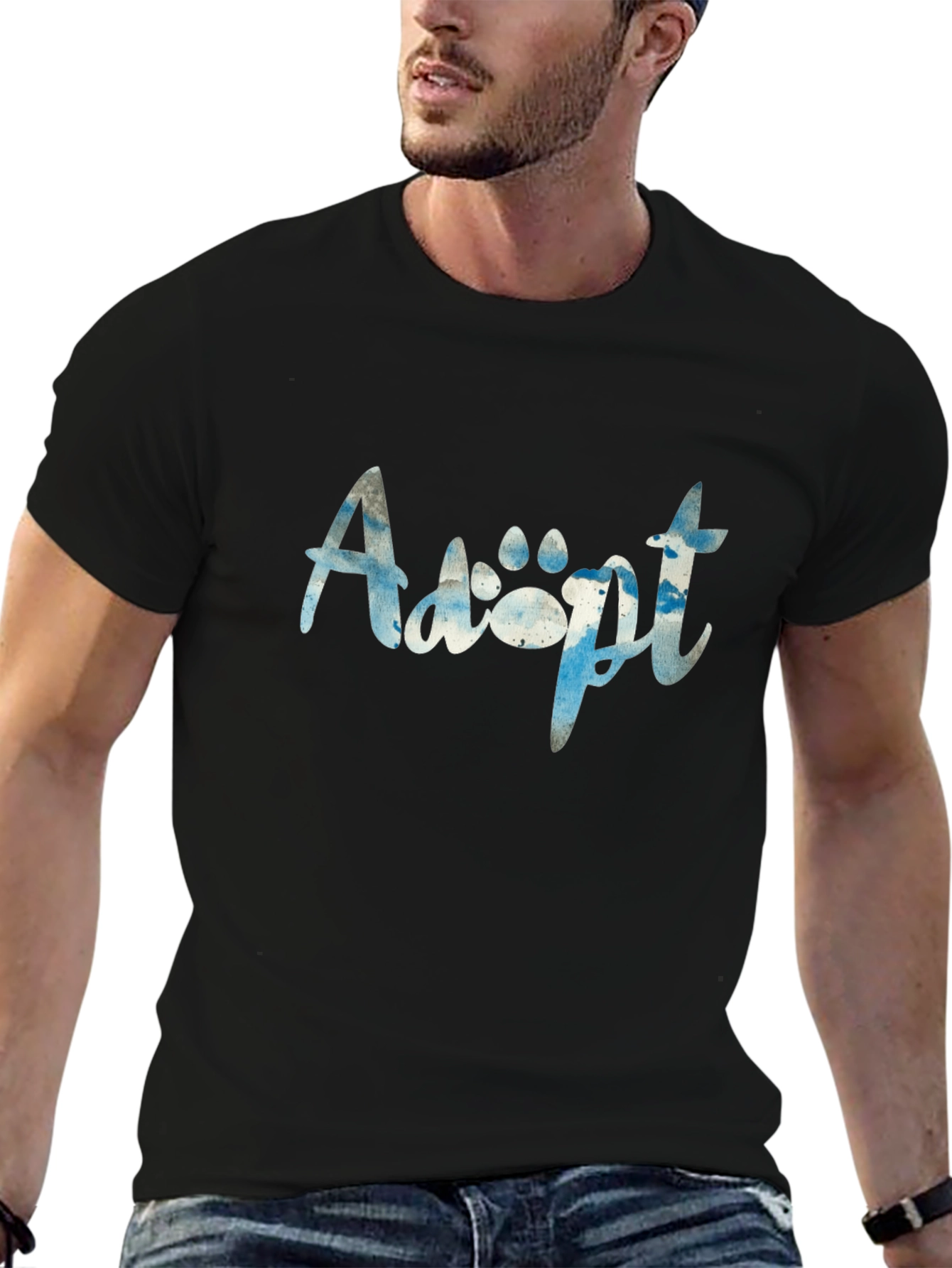 Adopt Paw Print Graphic T-Shirt