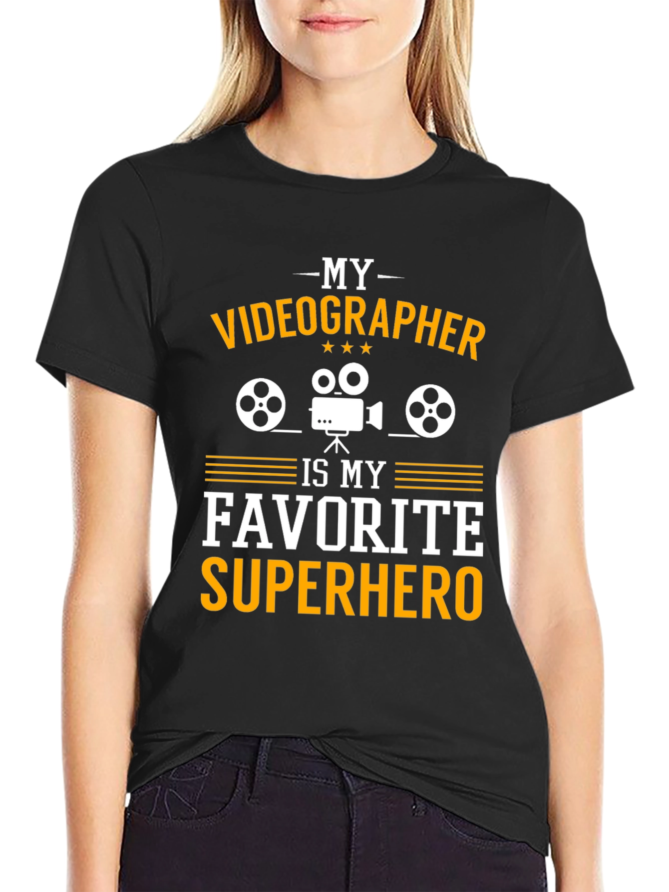 Videographer Superhero Graphic Tee - Black
