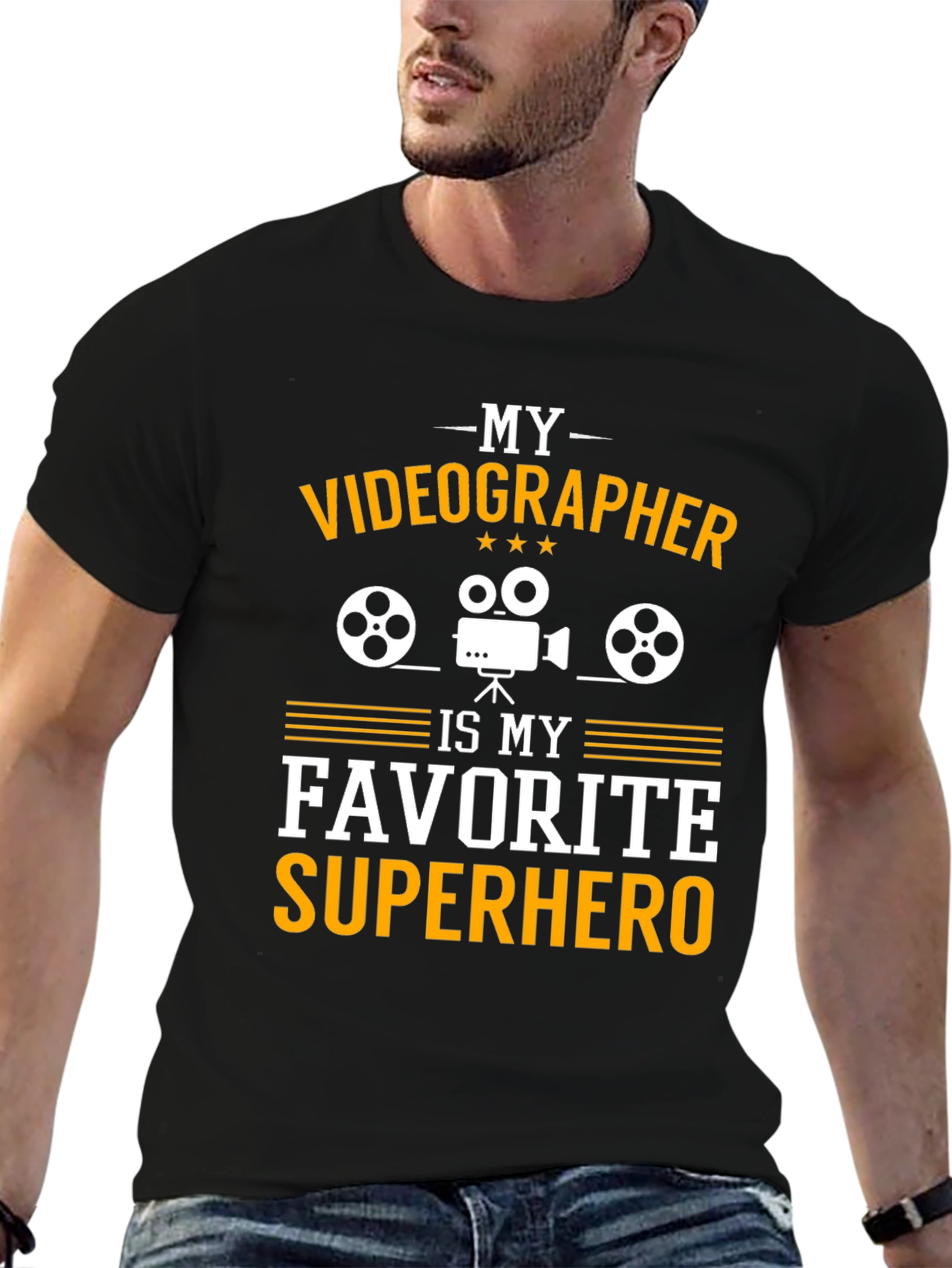 Videographer Superhero Graphic Tee - Black