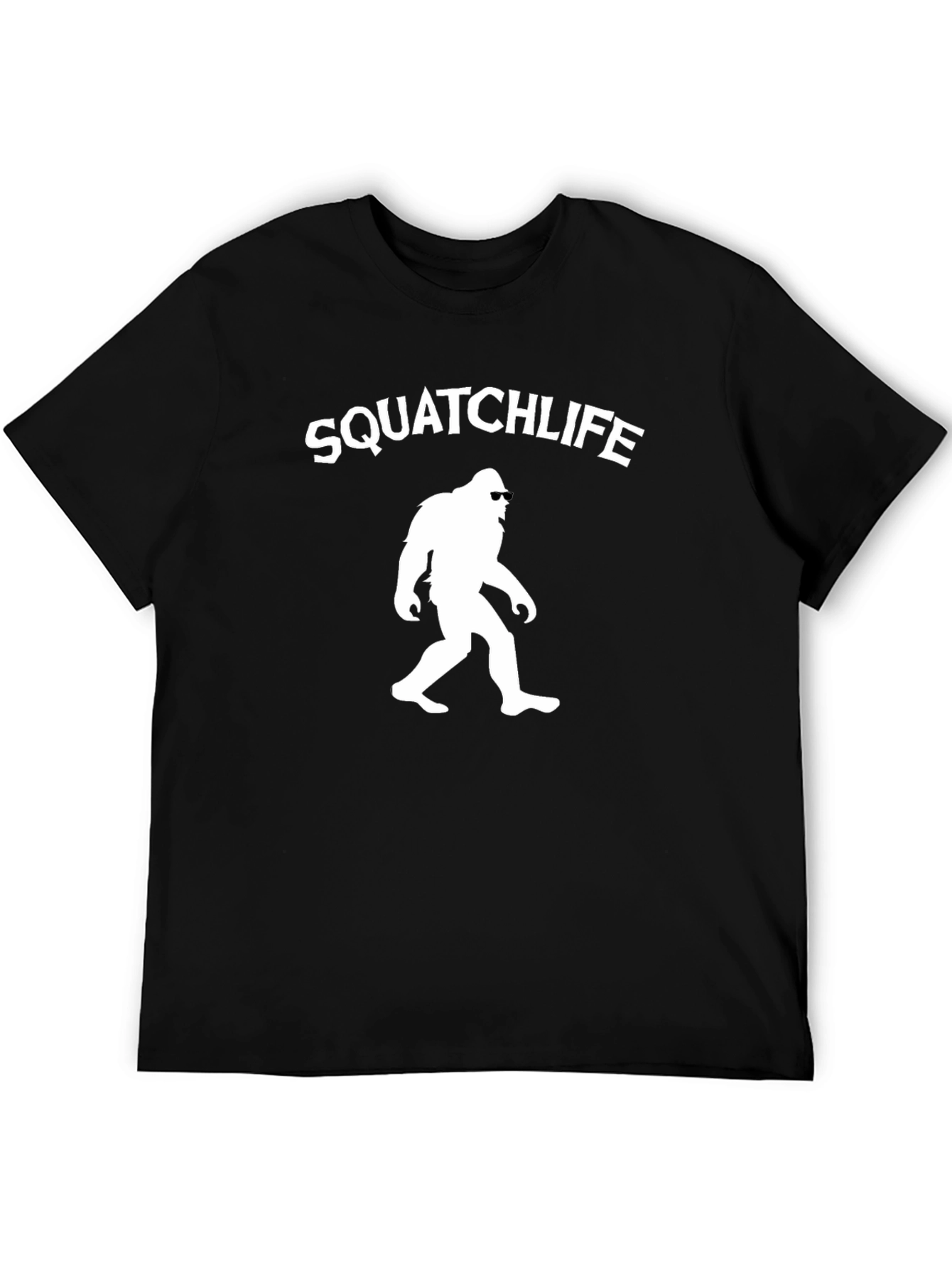 Squatchlife Graphic Tee - Black Cotton Bigfoot T-Shirt