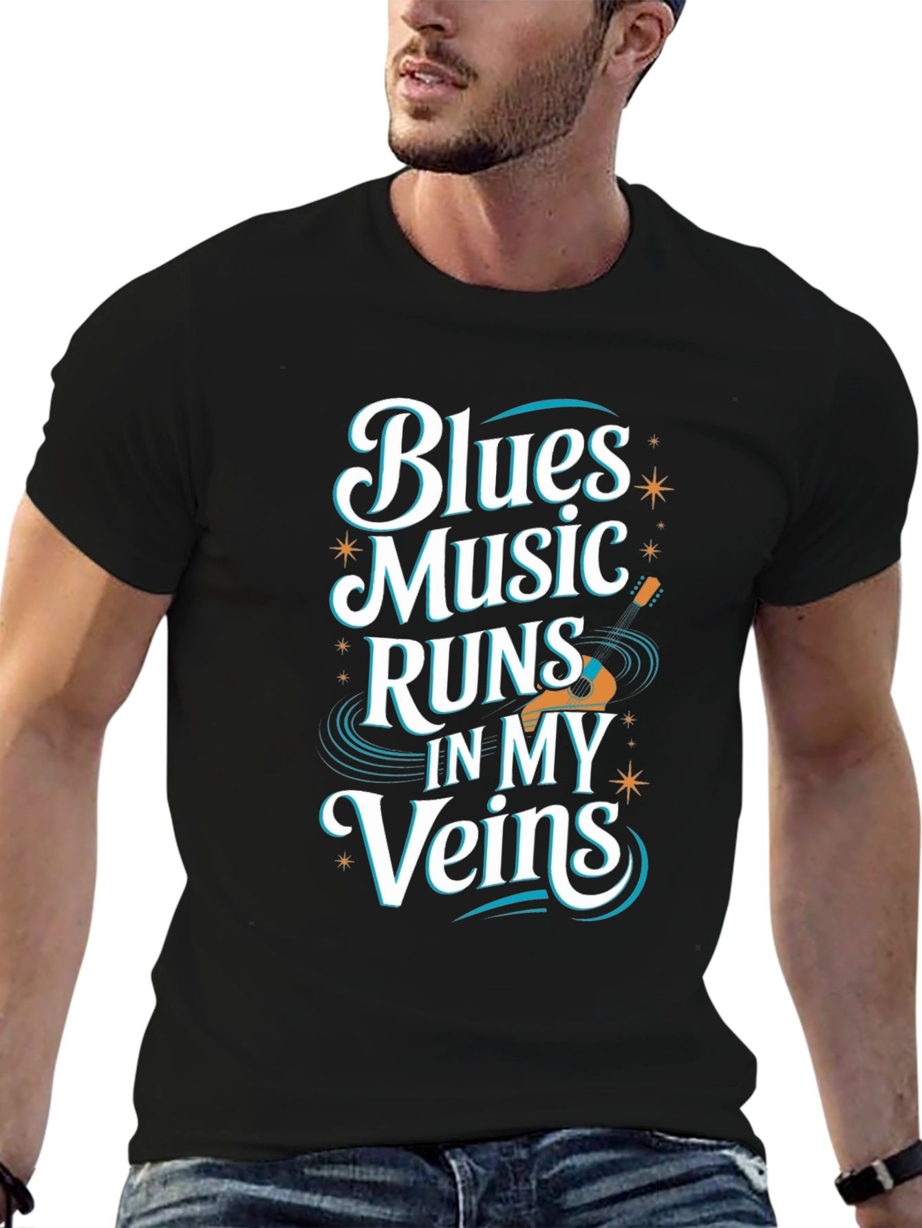 Blues Music T-Shirt: Runs In My Veins