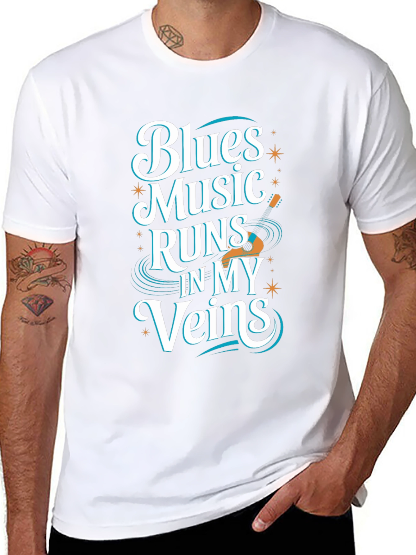 Blues Music T-Shirt: Runs In My Veins