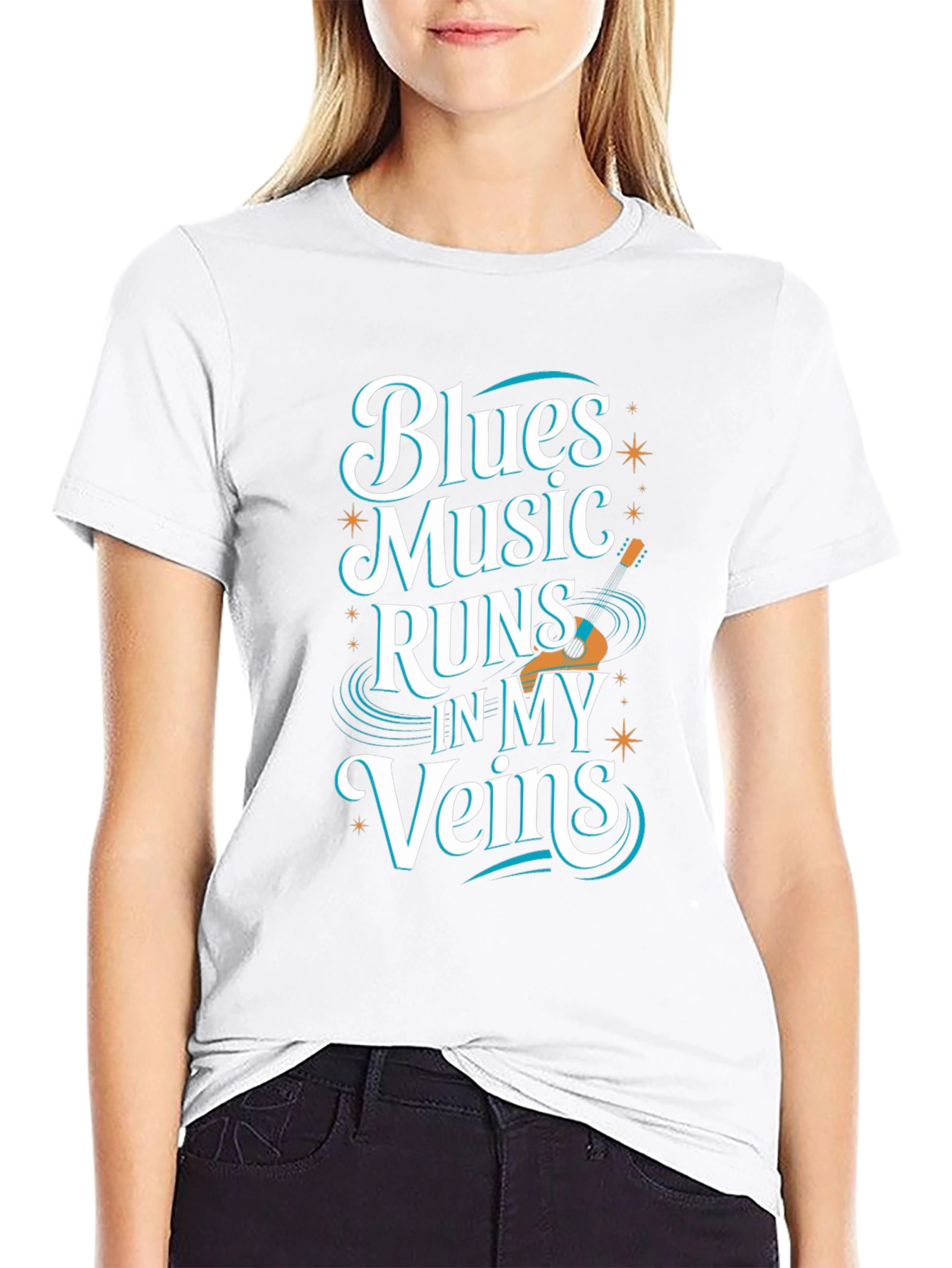 Blues Music T-Shirt: Runs In My Veins