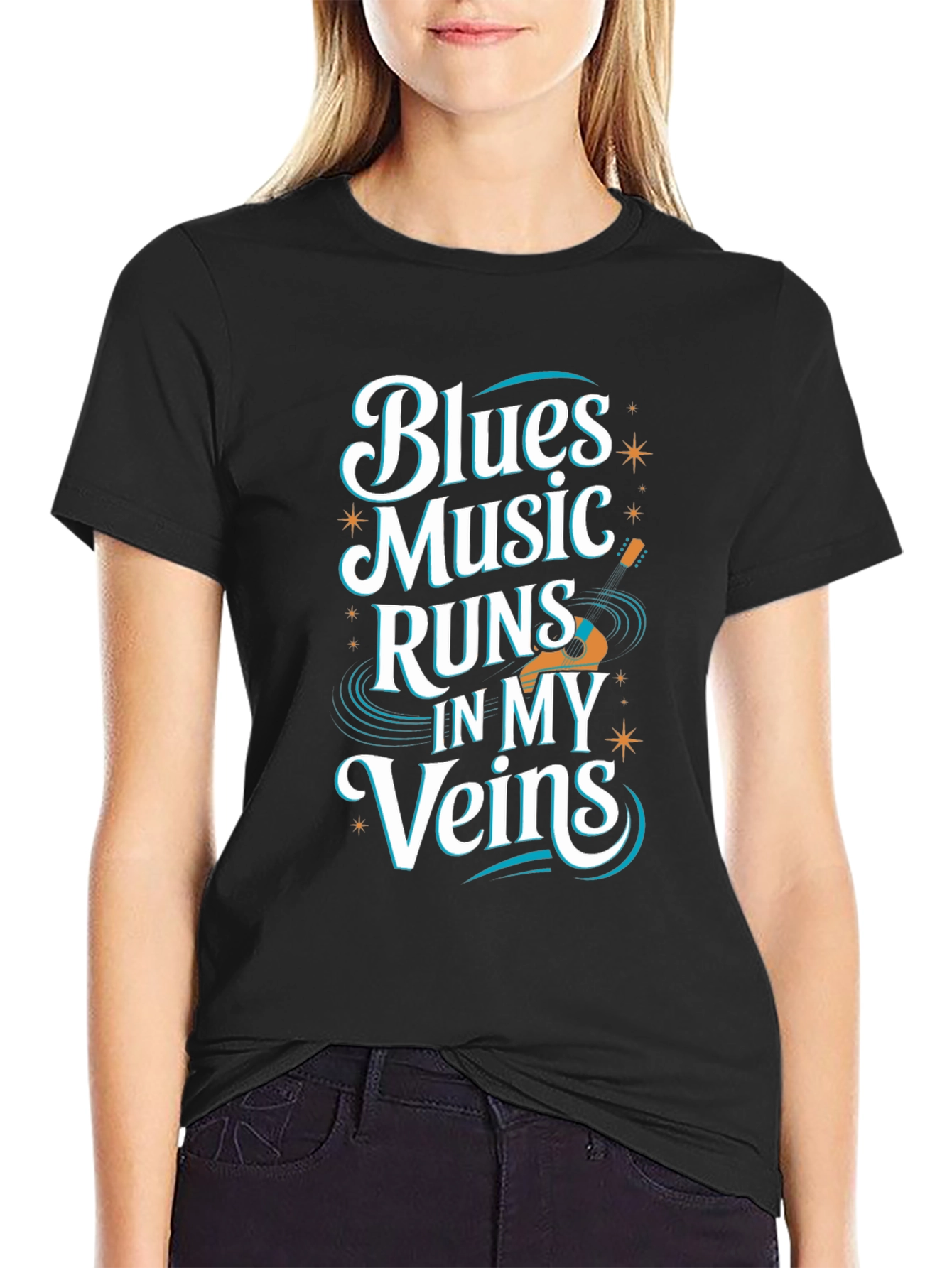 Blues Music T-Shirt: Runs In My Veins