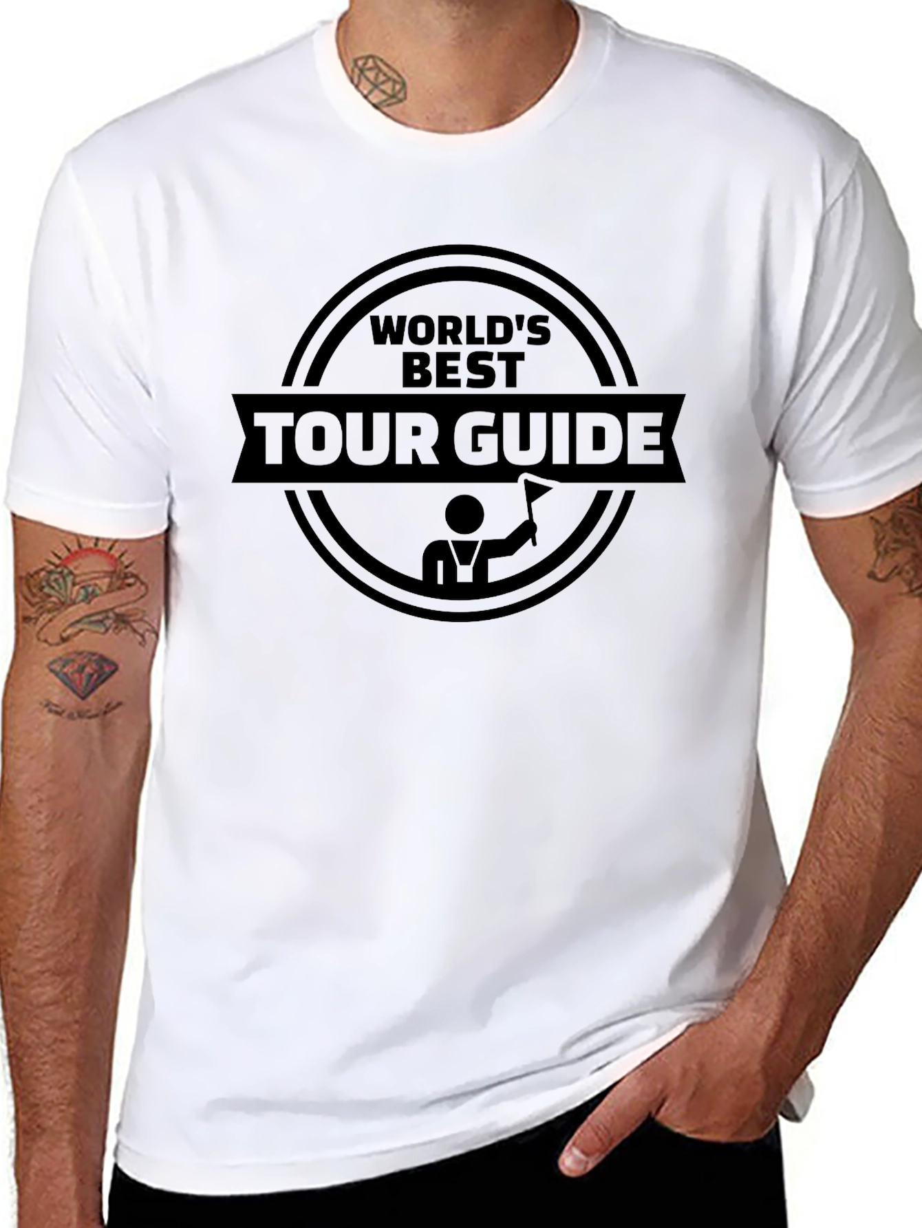 Worlds Best Tour Guide Black Graphic T-Shirt