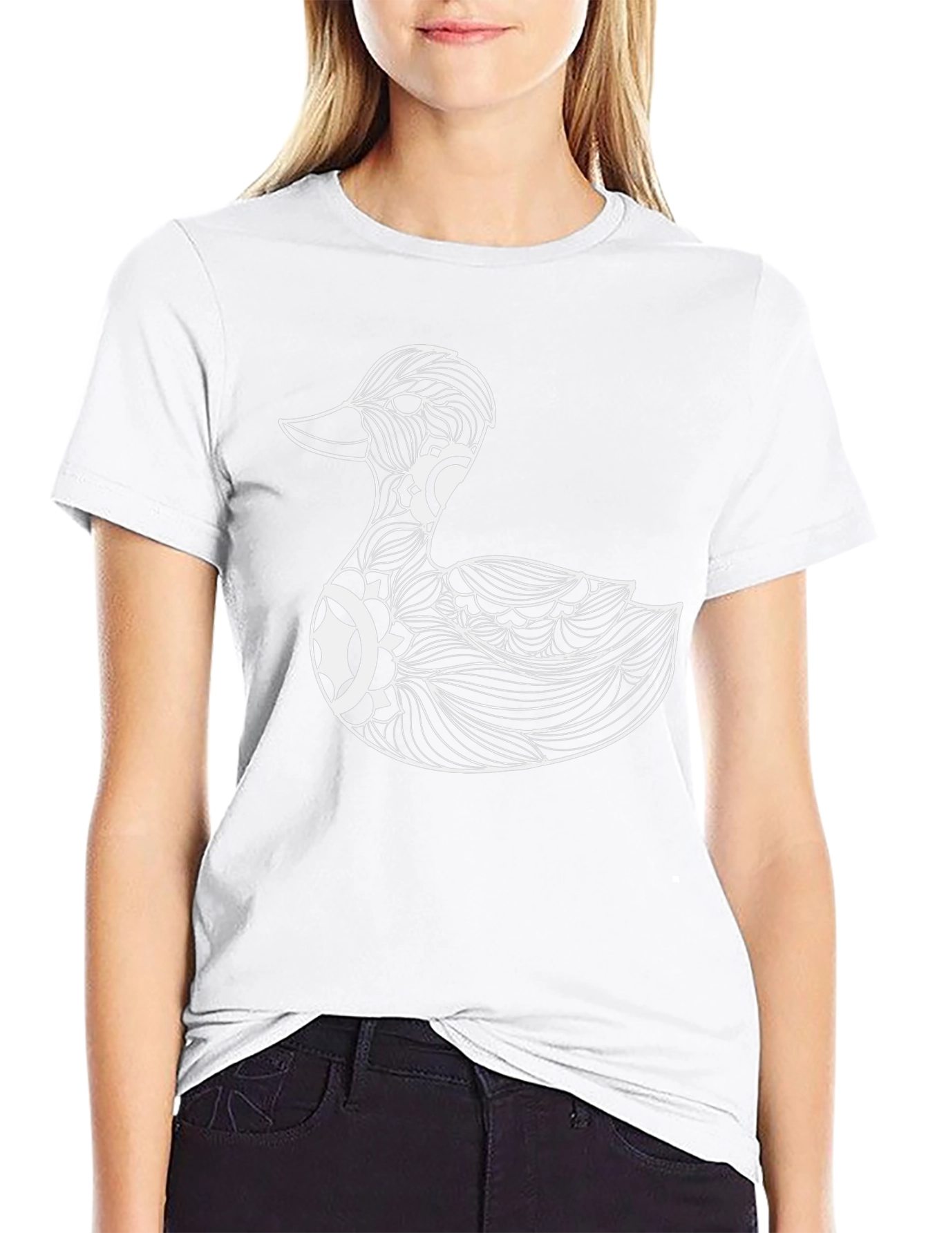 Duck Mandala Black T-Shirt - Stylish Graphic Tee