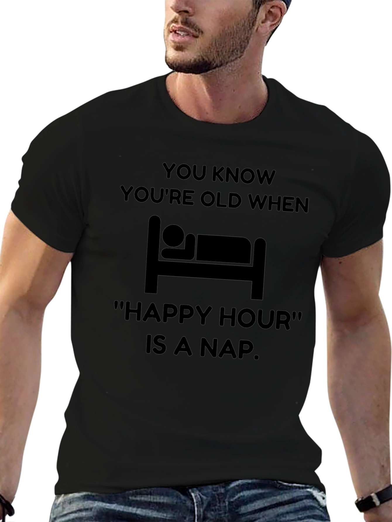 Funny Old Age Nap Time Black T-Shirt