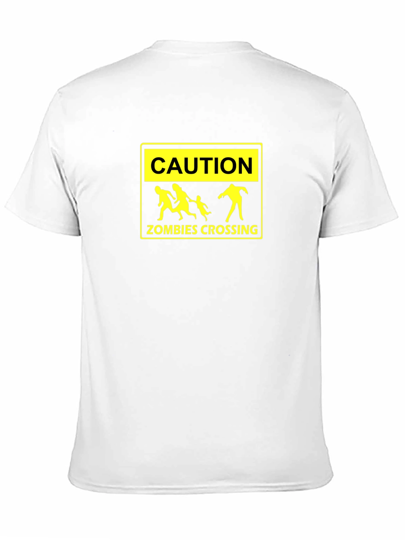 Caution Zombies Crossing Black Graphic Tee