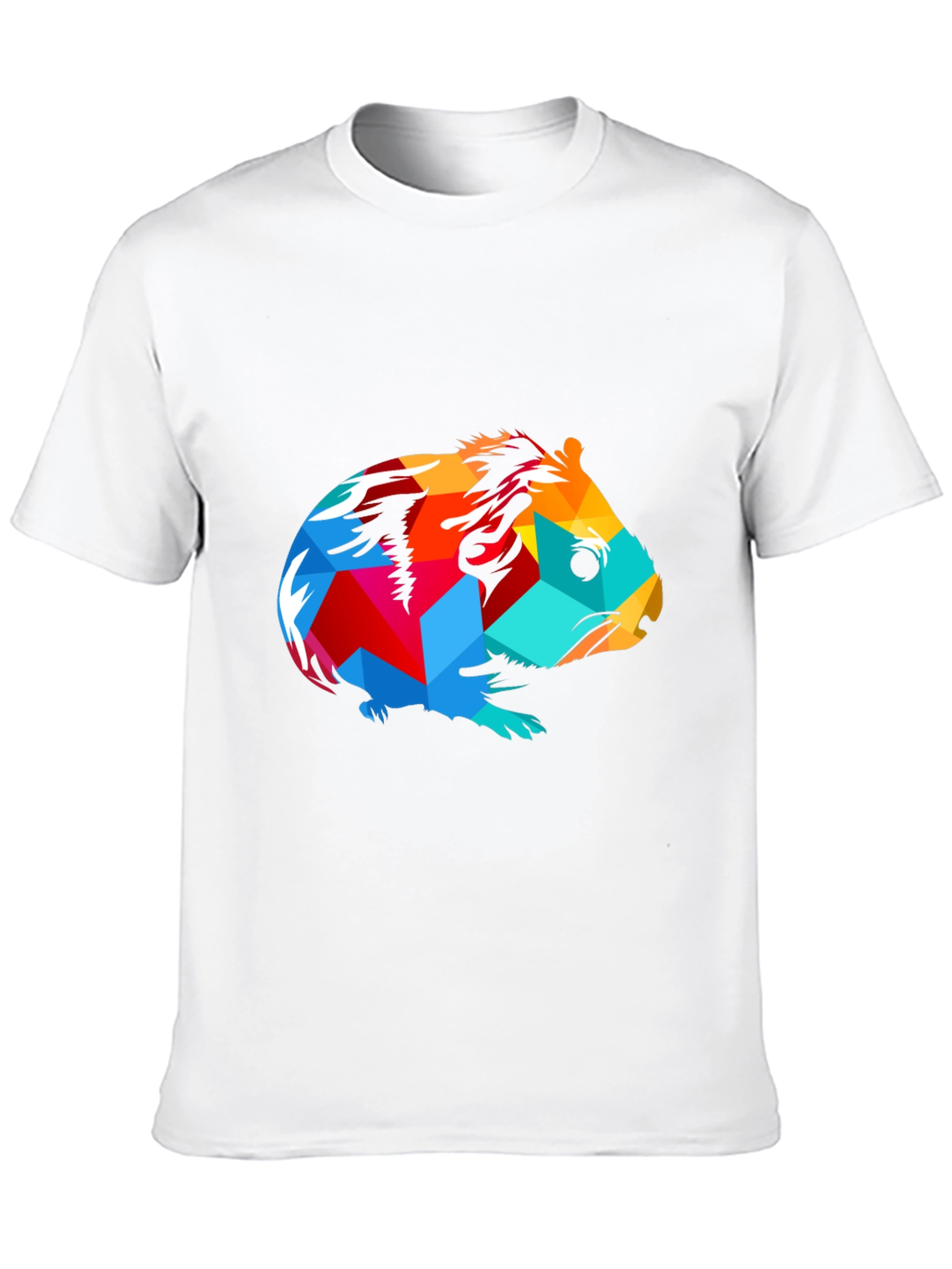 Geometric Guinea Pig Graphic Tee - Modern Art Style
