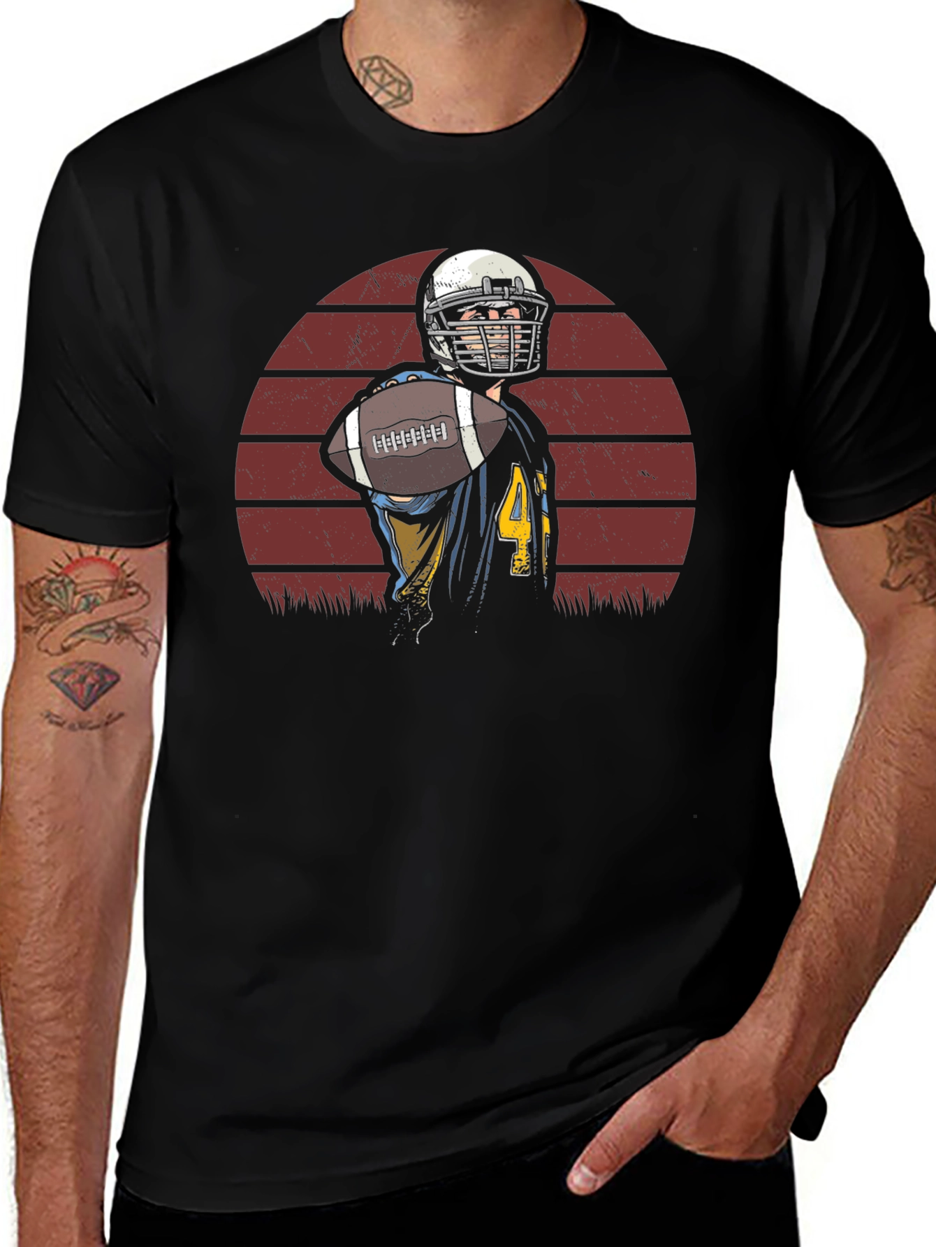 Football Player Graphic T-Shirt