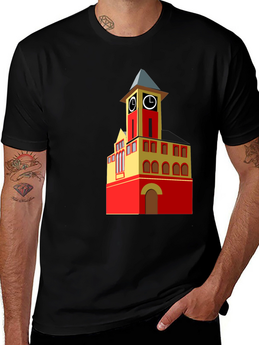Clock Tower Graphic Tee - Unique Design