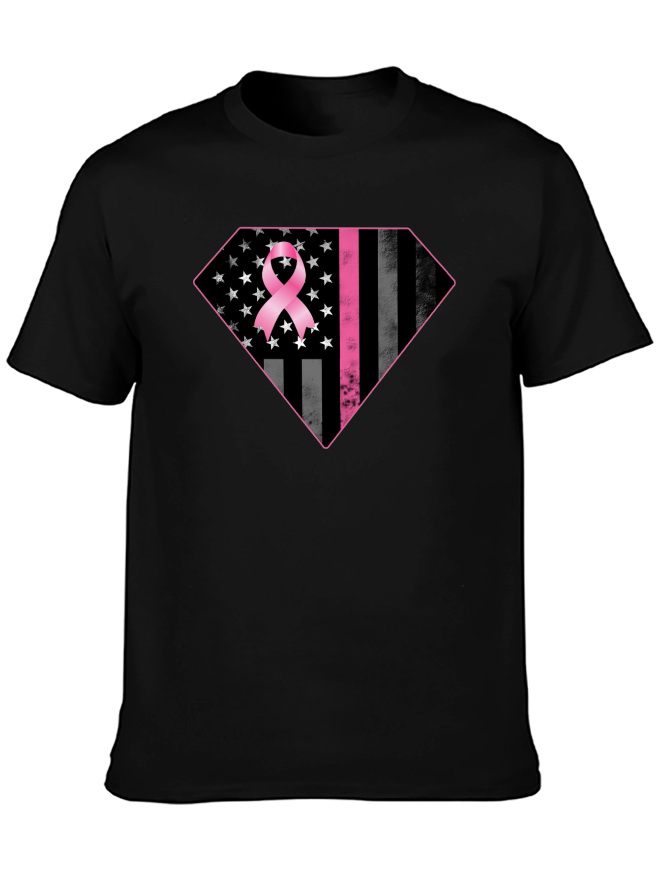 Breast Cancer Awareness Flag Graphic Tee