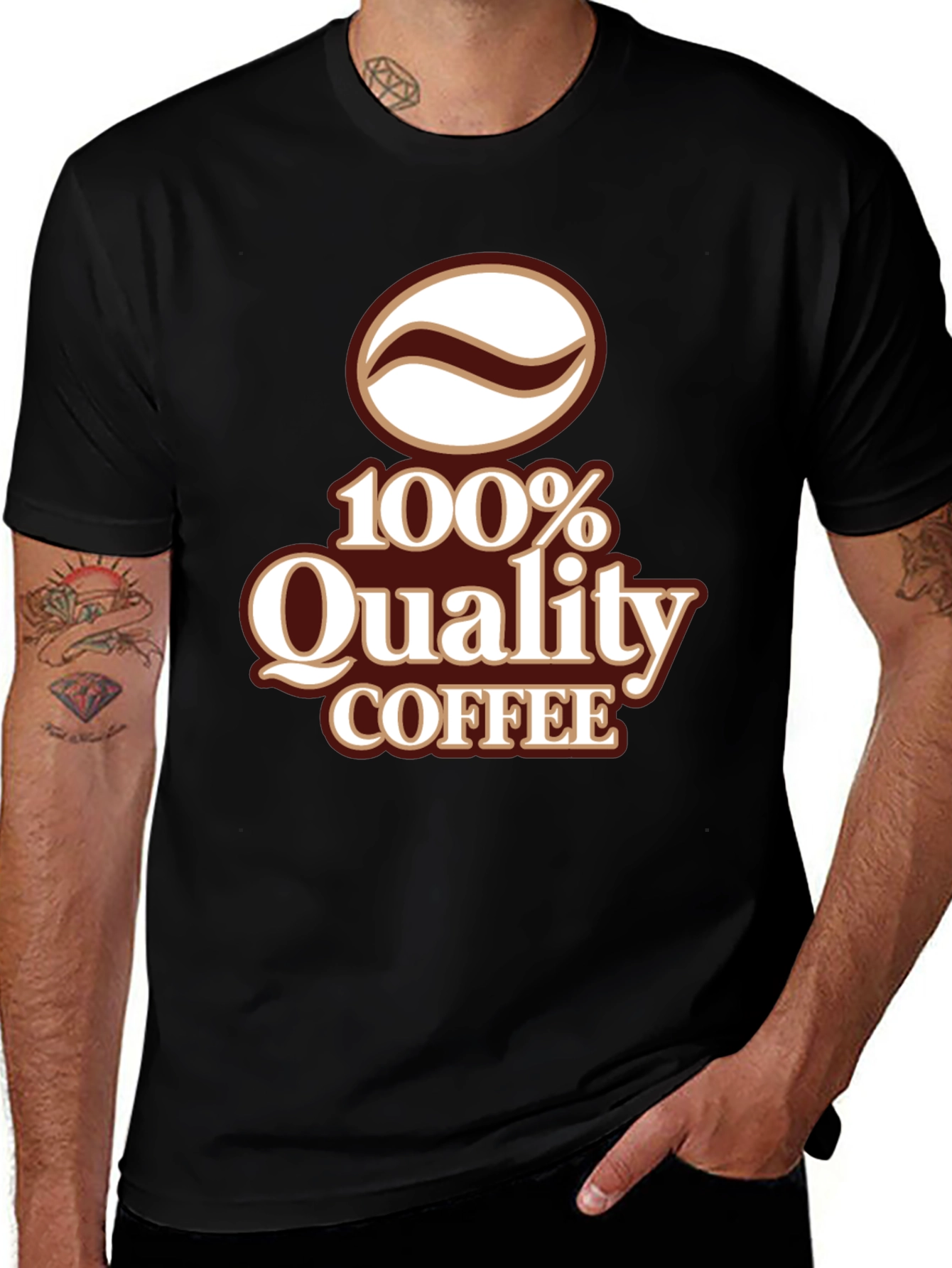 100% Quality Coffee Graphic T-Shirt - Black