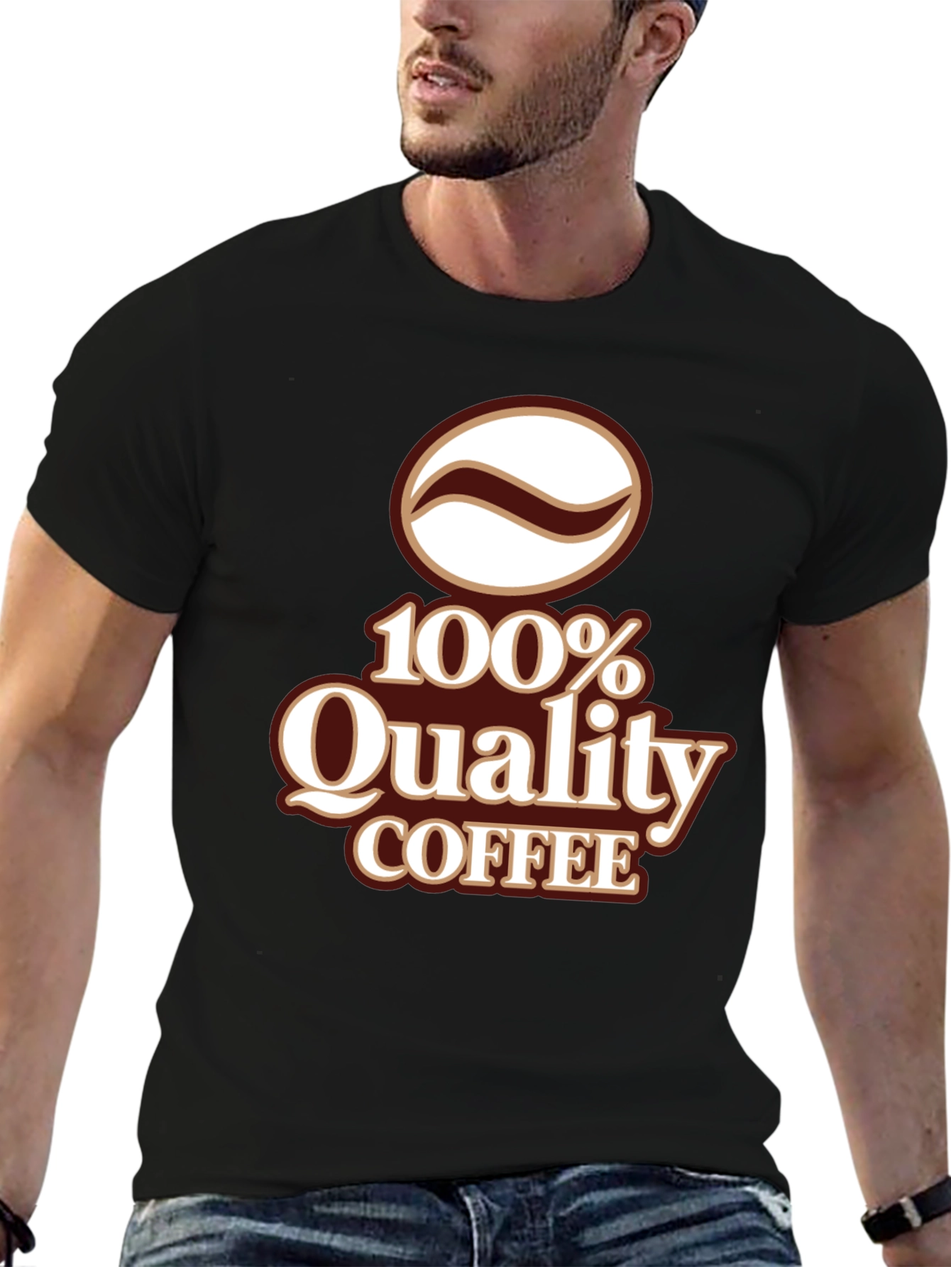 100% Quality Coffee Graphic T-Shirt - Black