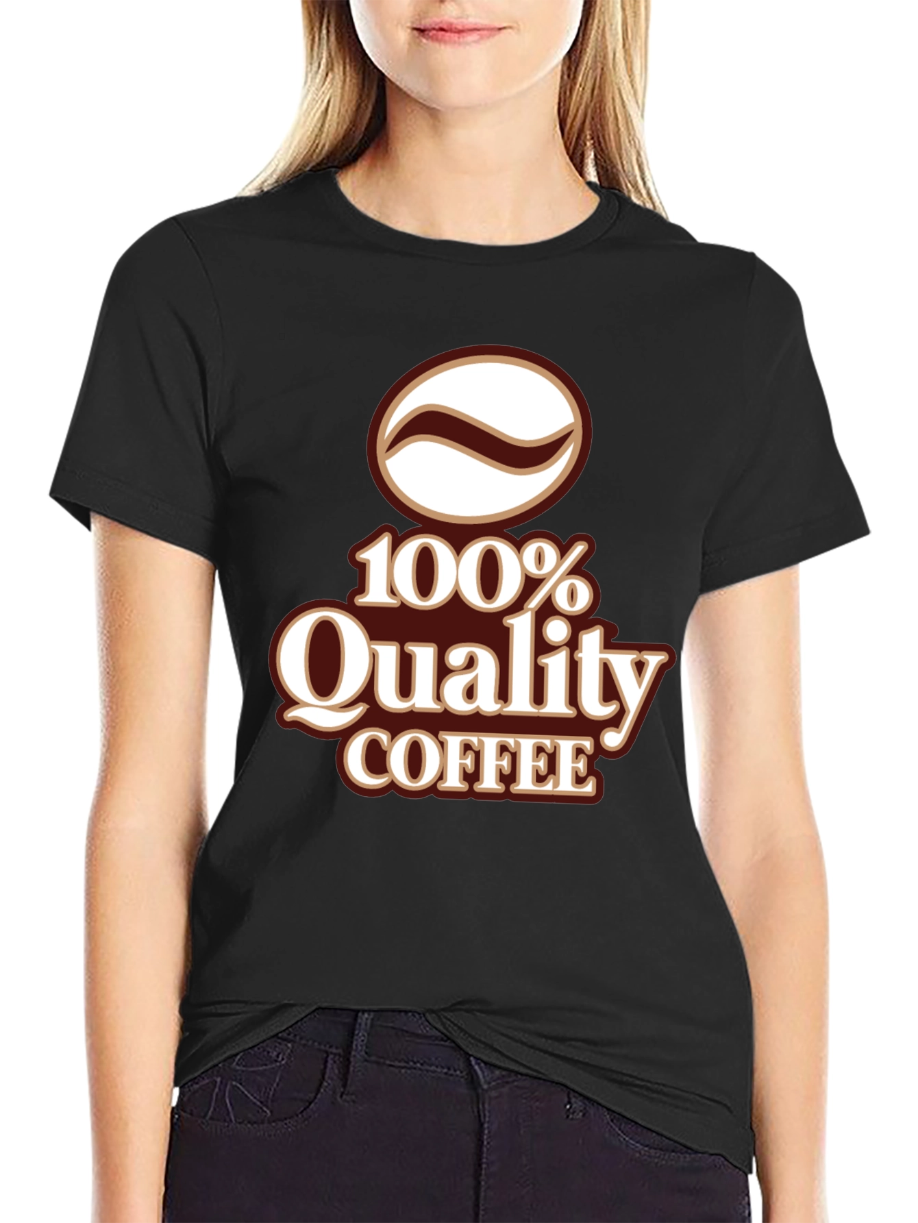 100% Quality Coffee Graphic T-Shirt - Black