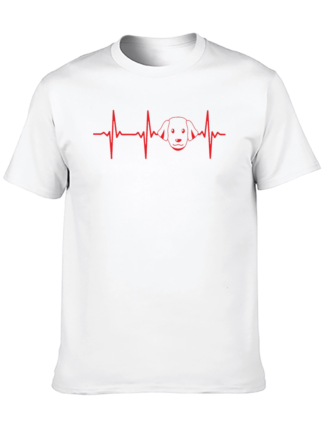 Dog Lover ECG Heartbeat Graphic Tee