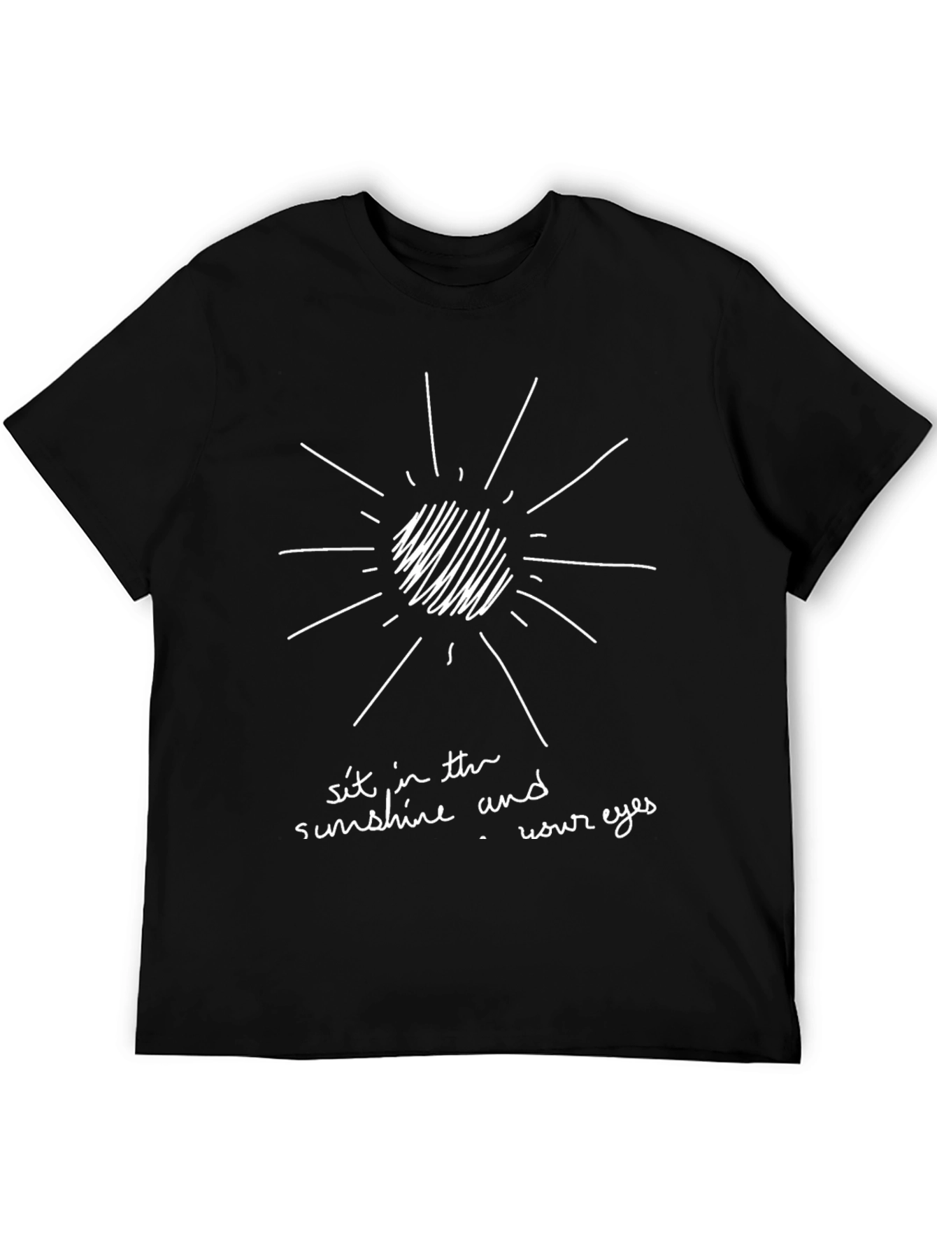 Sunshine Graphic Tee - Black Cotton T-Shirt