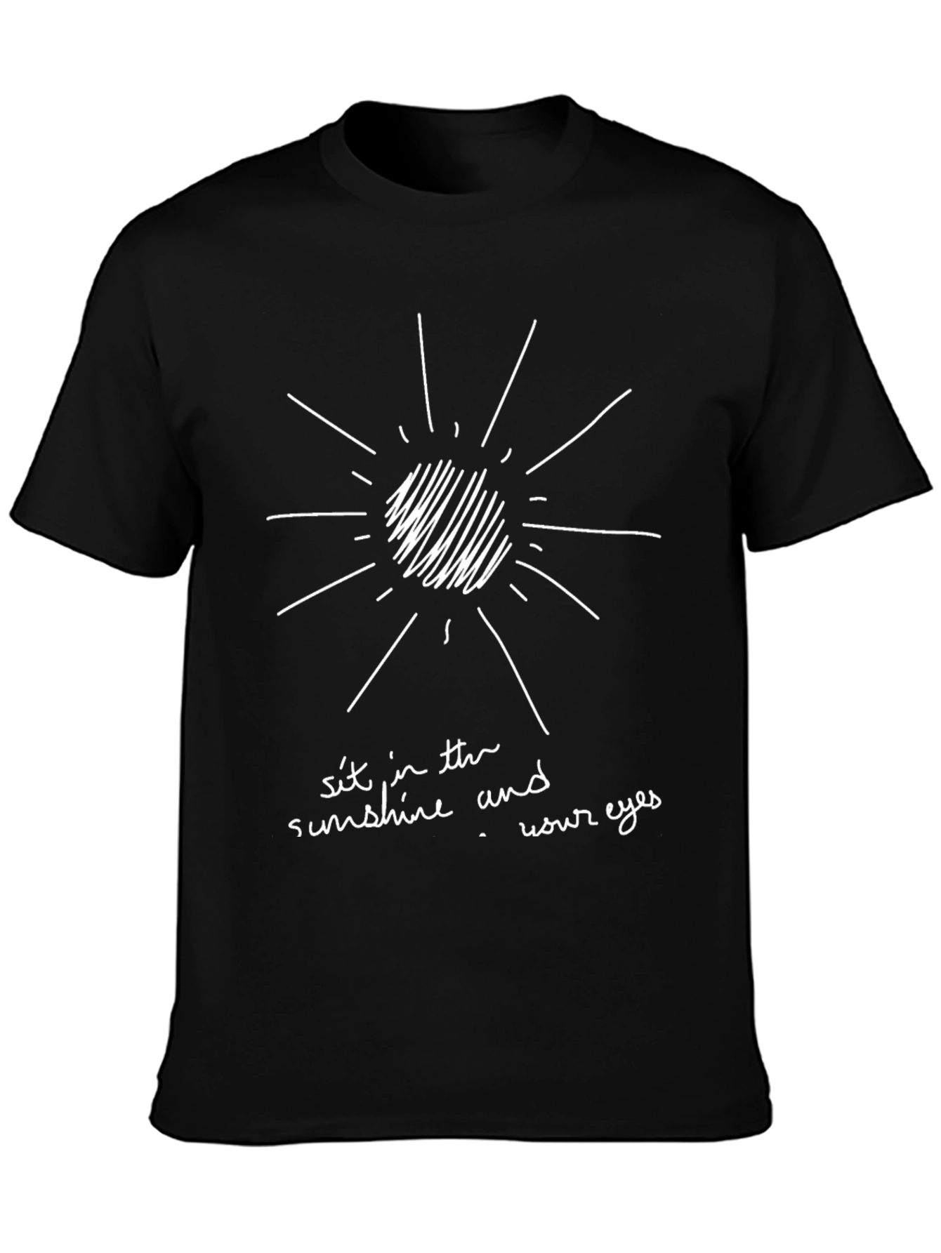 Sunshine Graphic Tee - Black Cotton T-Shirt