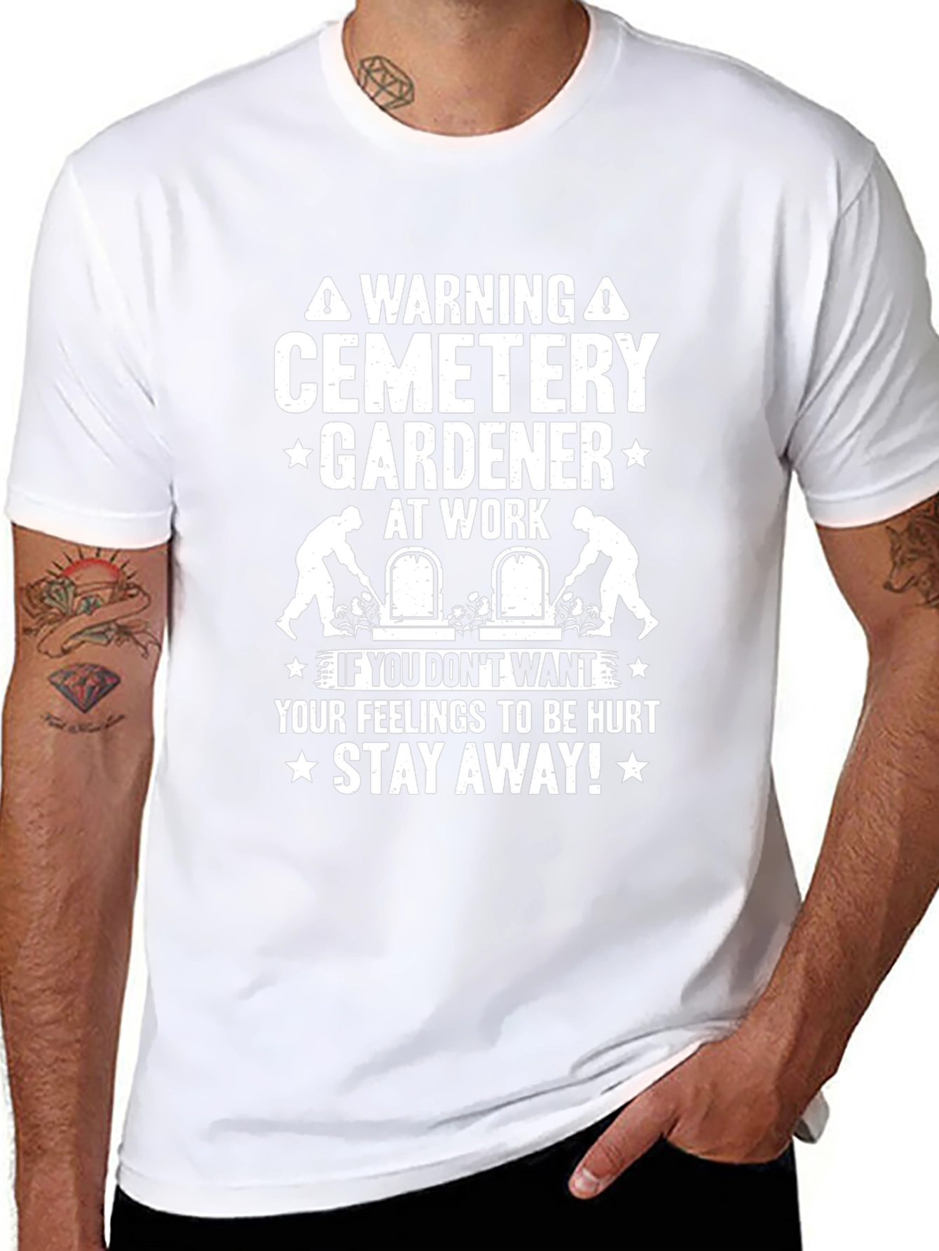 Cemetery Gardener T-Shirt - Warning Funny Tee
