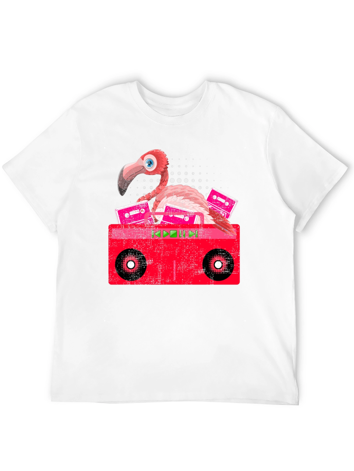 Retro Flamingo Boombox Graphic Tee