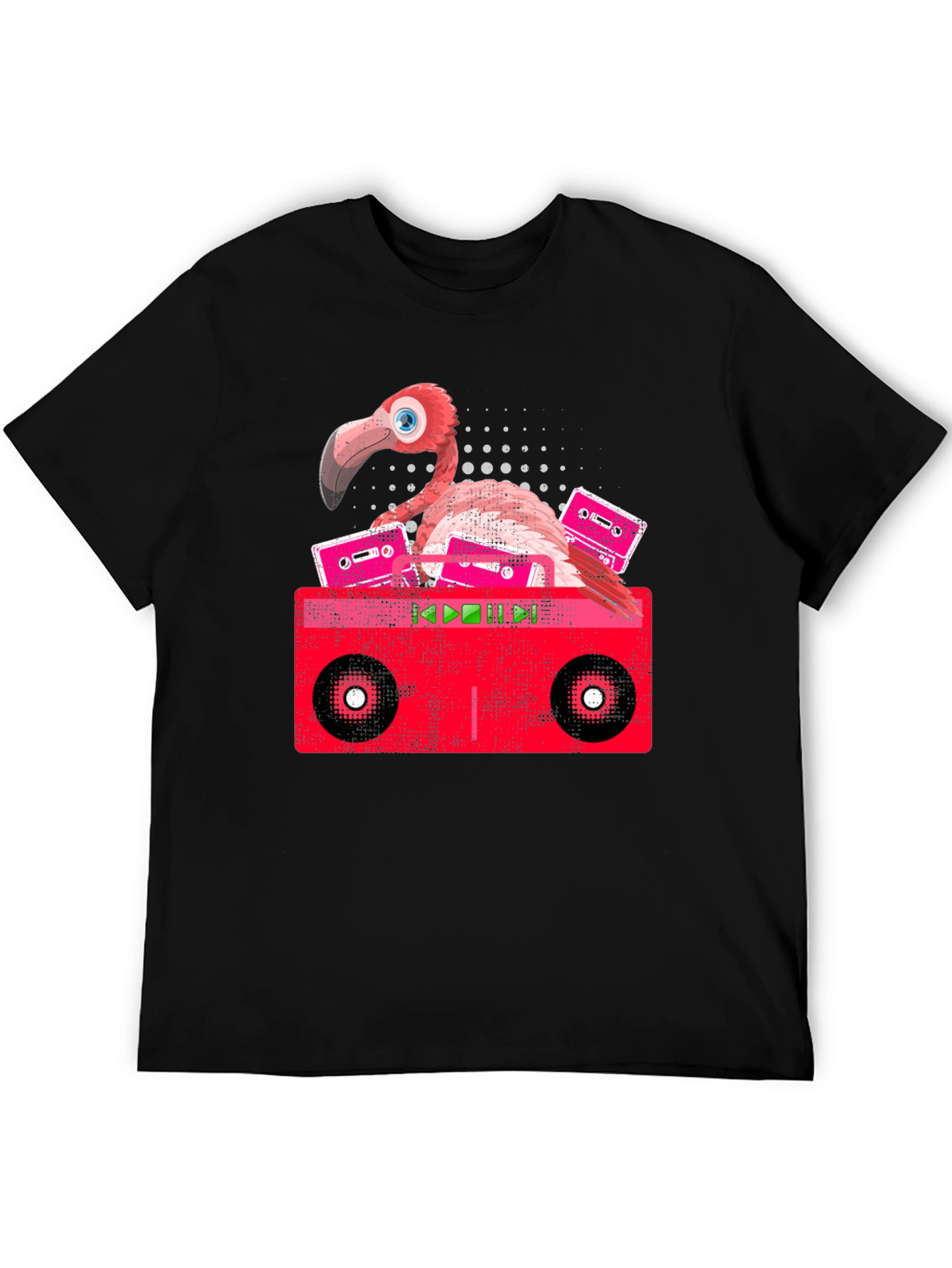 Retro Flamingo Boombox Graphic Tee