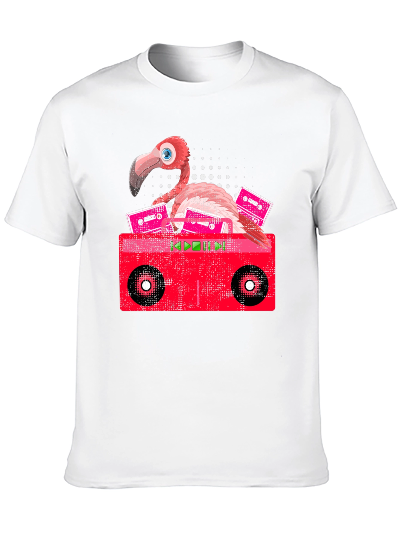 Retro Flamingo Boombox Graphic Tee