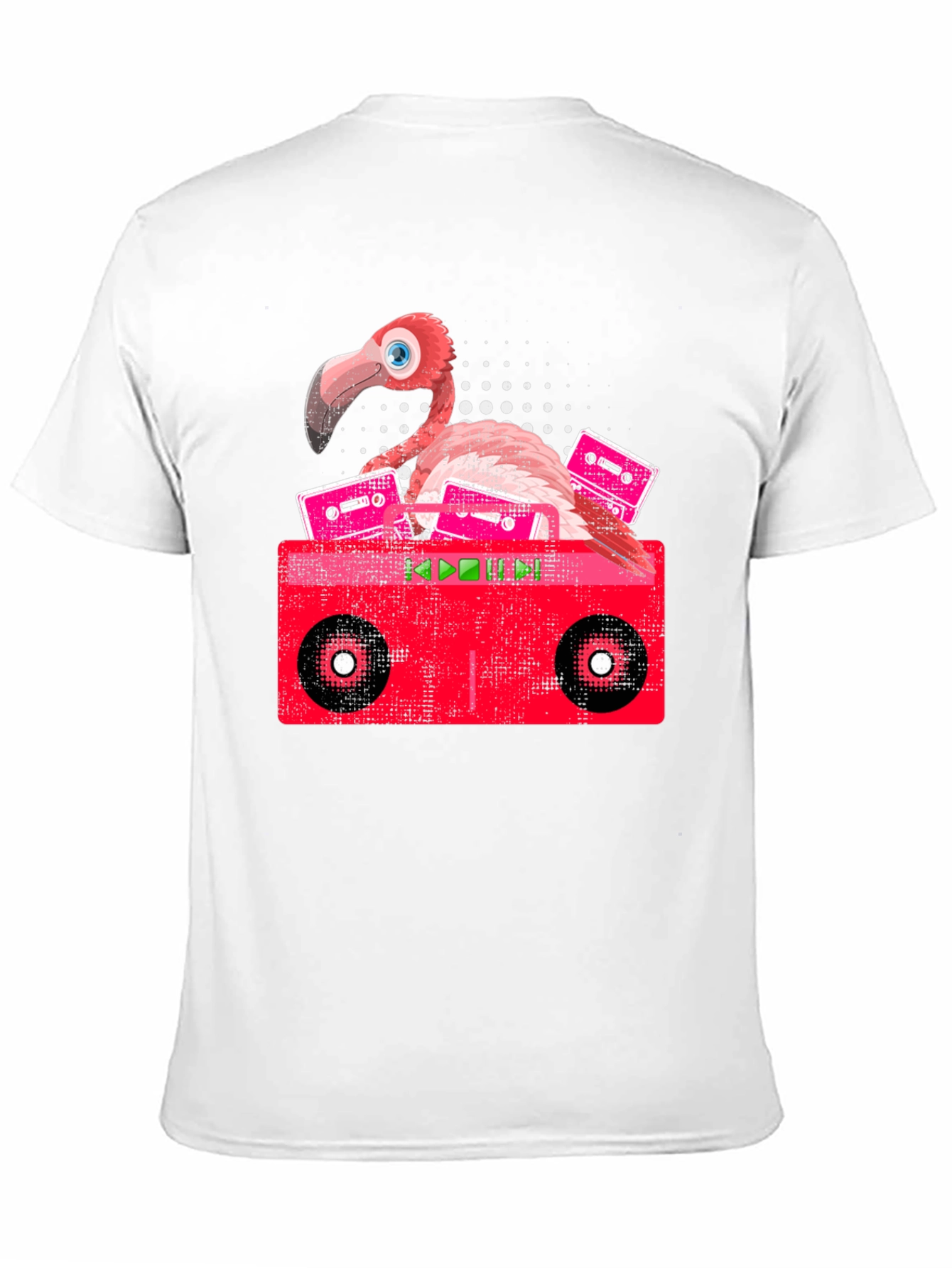Retro Flamingo Boombox Graphic Tee