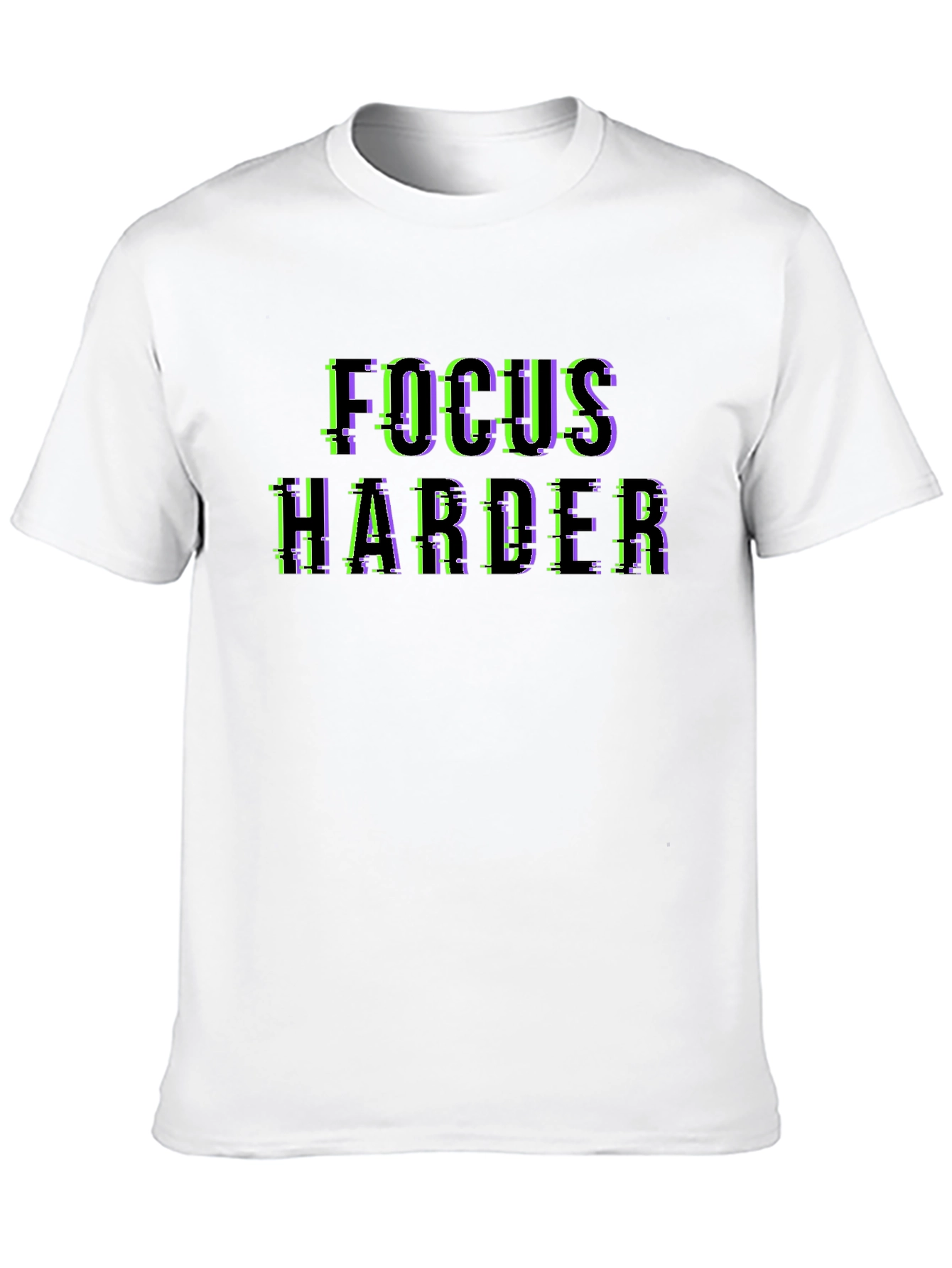 Focus Harder Glitch Black T-Shirt