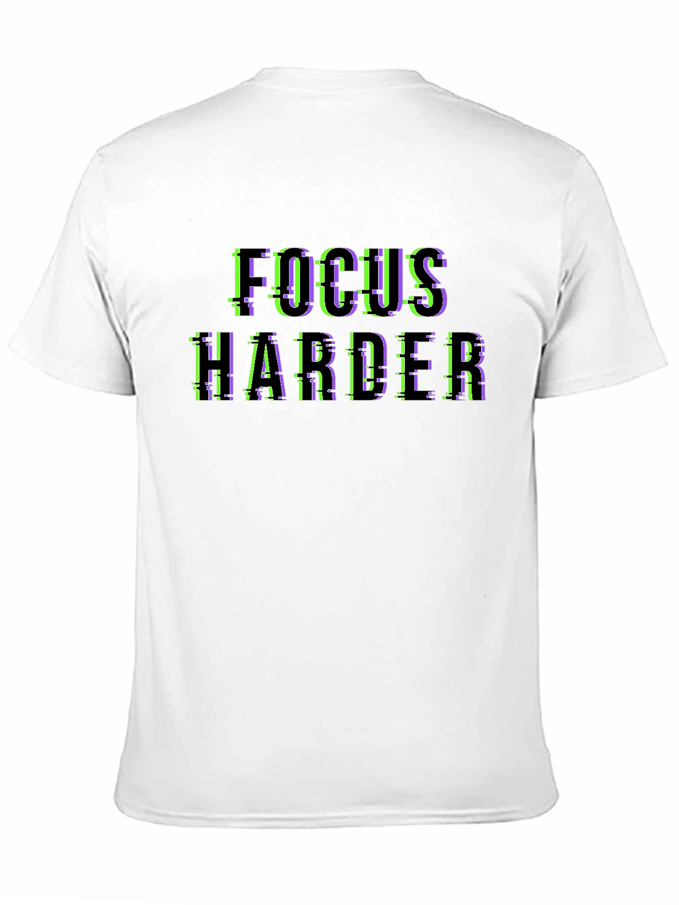 Focus Harder Glitch Black T-Shirt