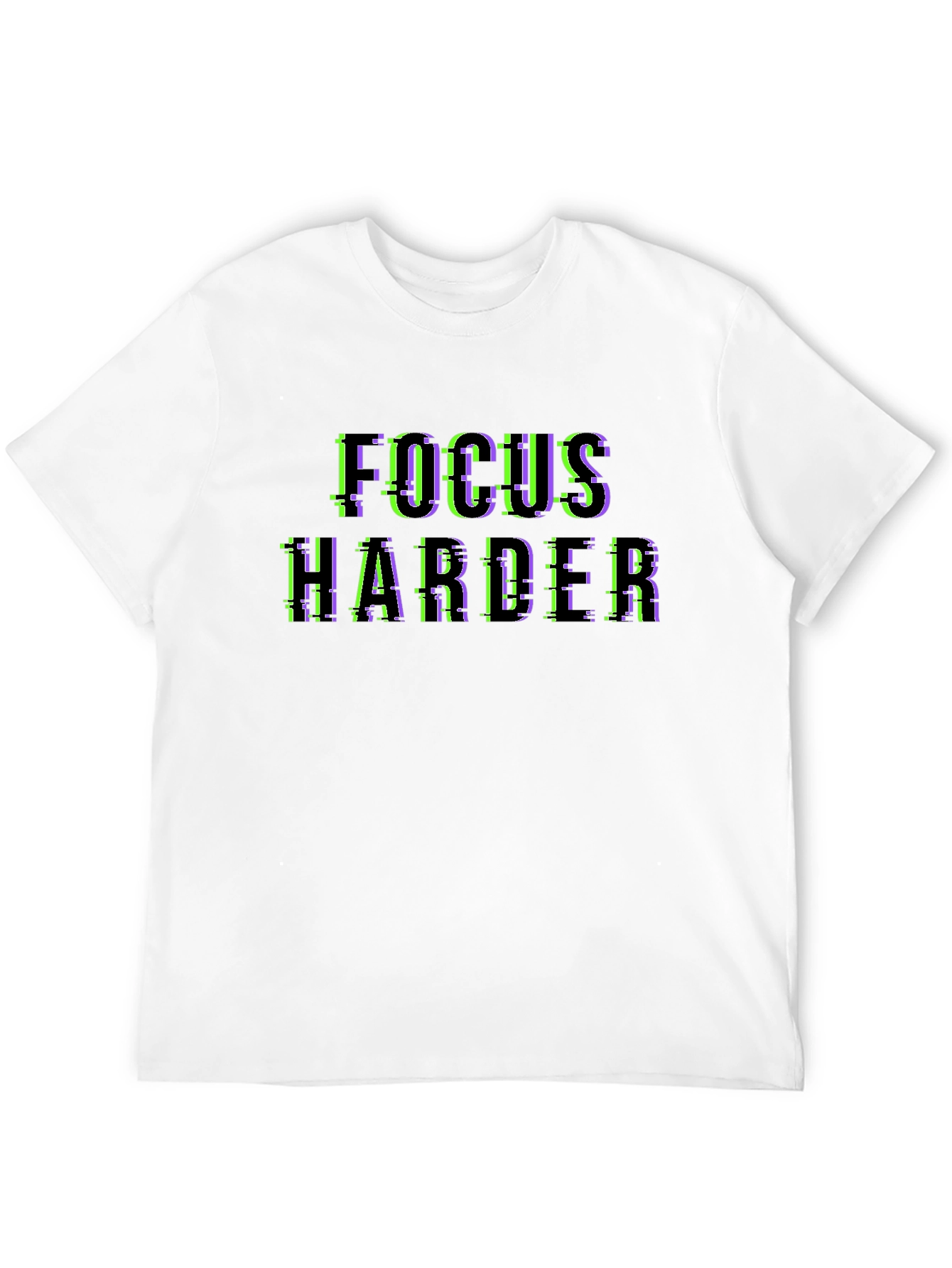 Focus Harder Glitch Black T-Shirt
