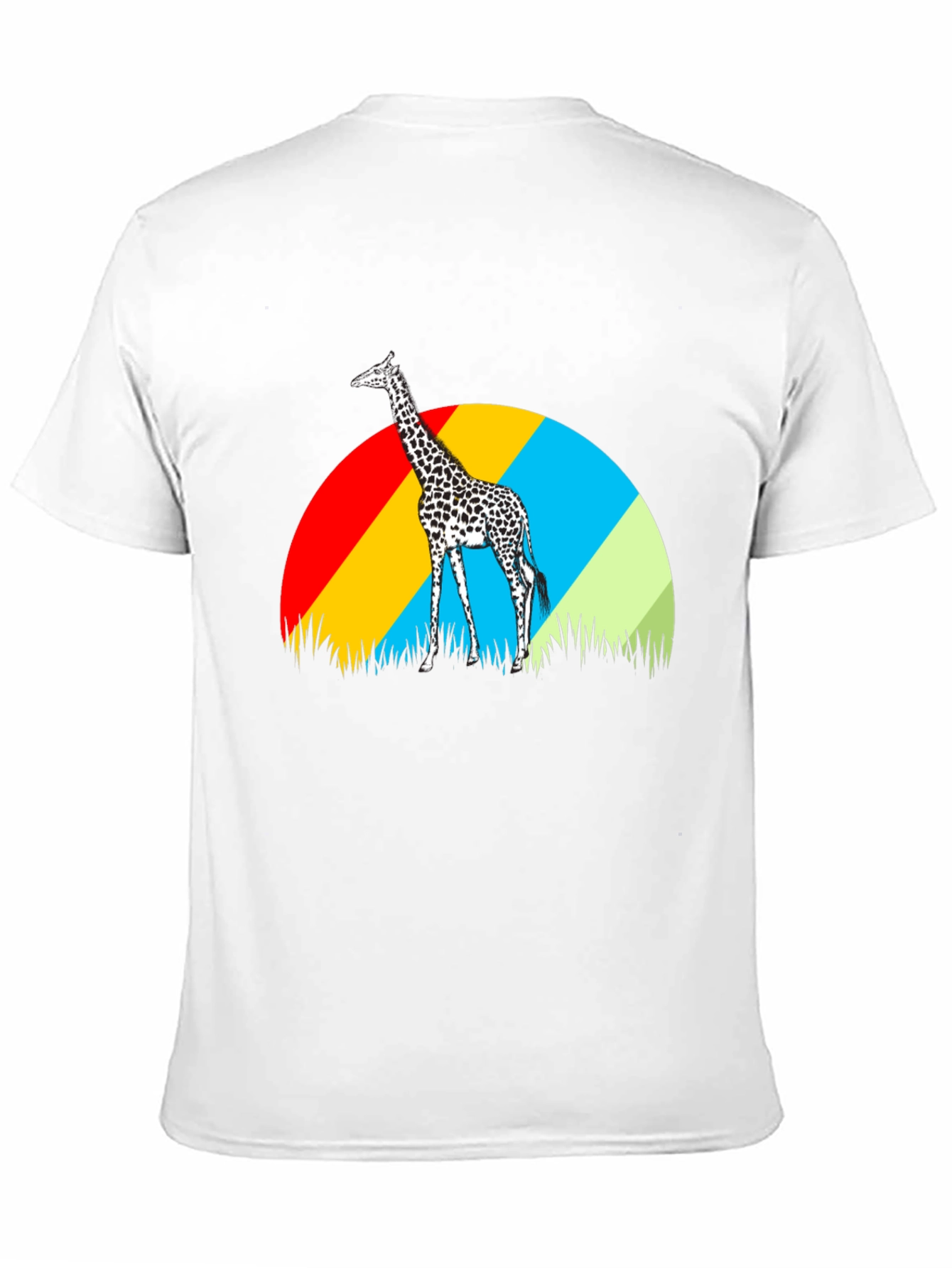 Giraffe Sunset Graphic Tee - Black Cotton T-Shirt