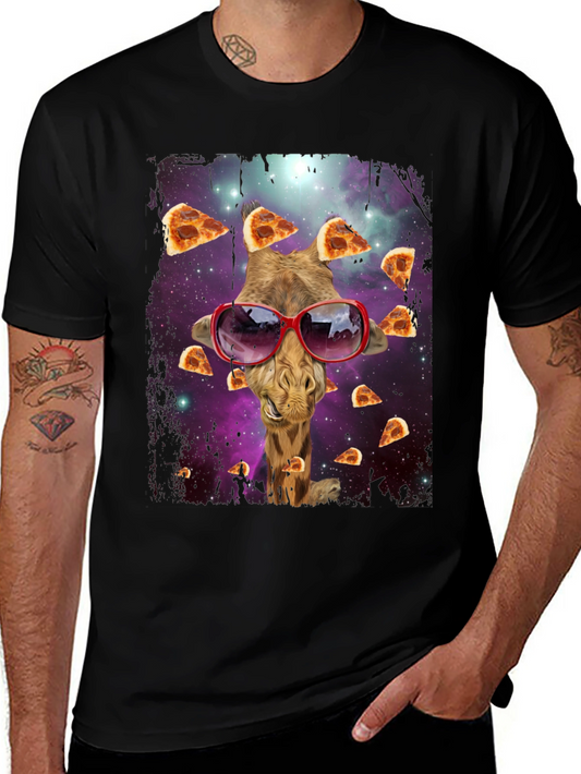 Giraffe Pizza Galaxy T-Shirt