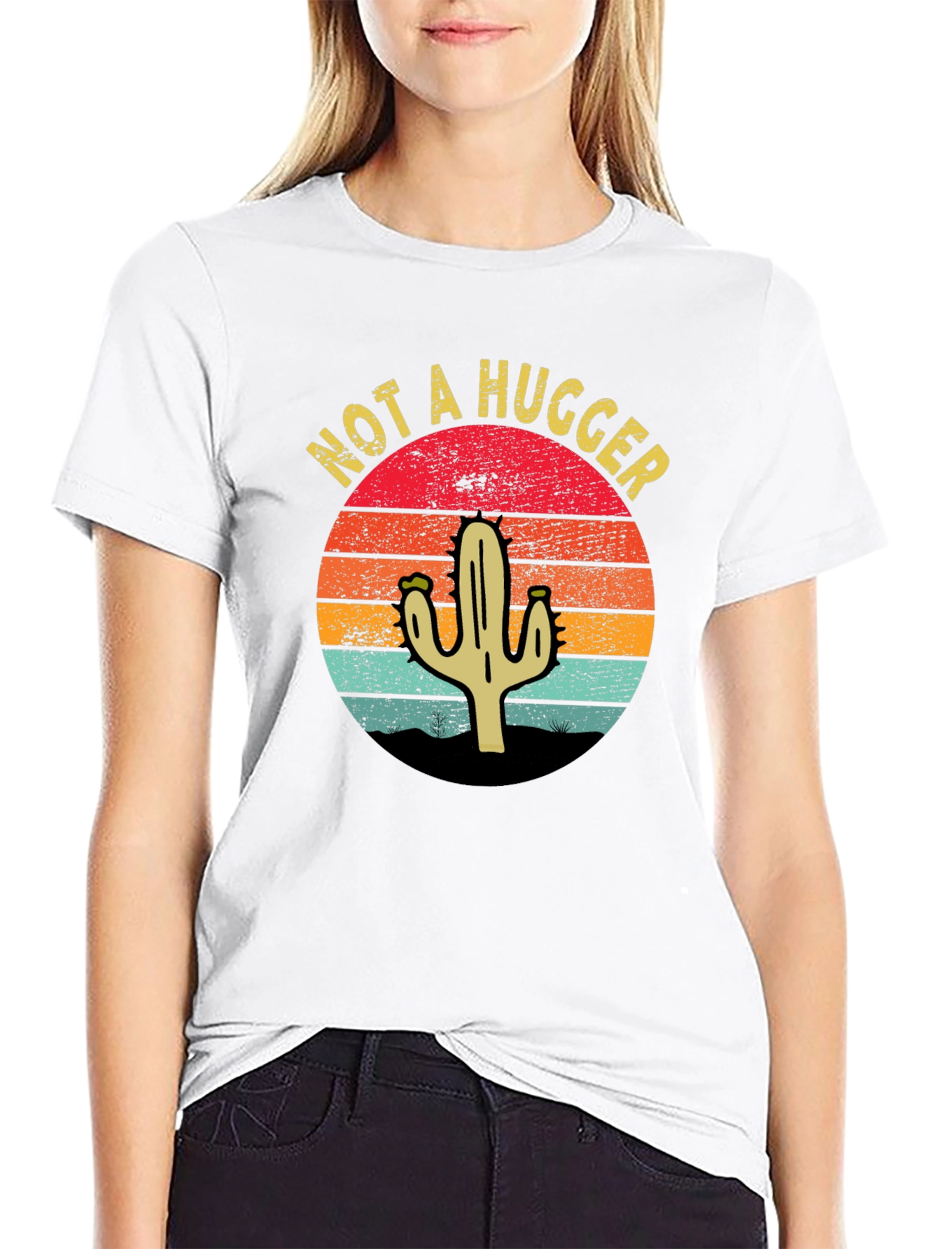 Not A Hugger Cactus Graphic T-Shirt - Unisex