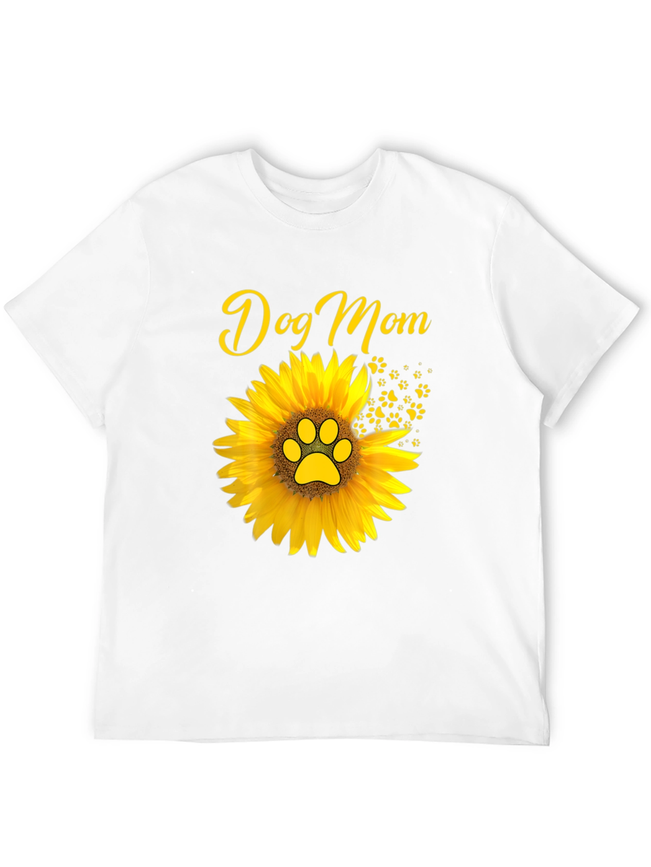 Dog Mom Sunflower Graphic Tee - Black Cotton Blend