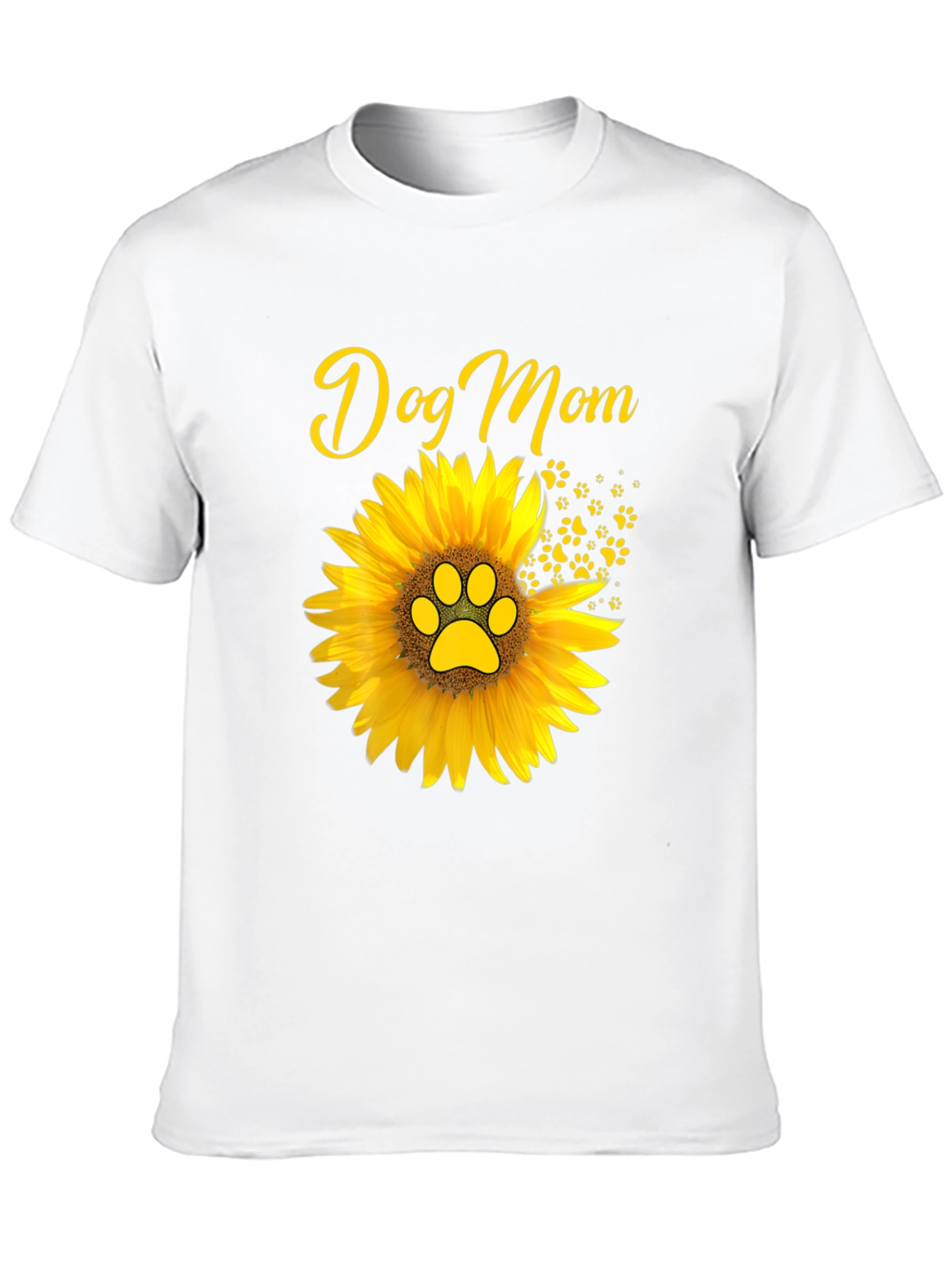 Dog Mom Sunflower Graphic Tee - Black Cotton Blend