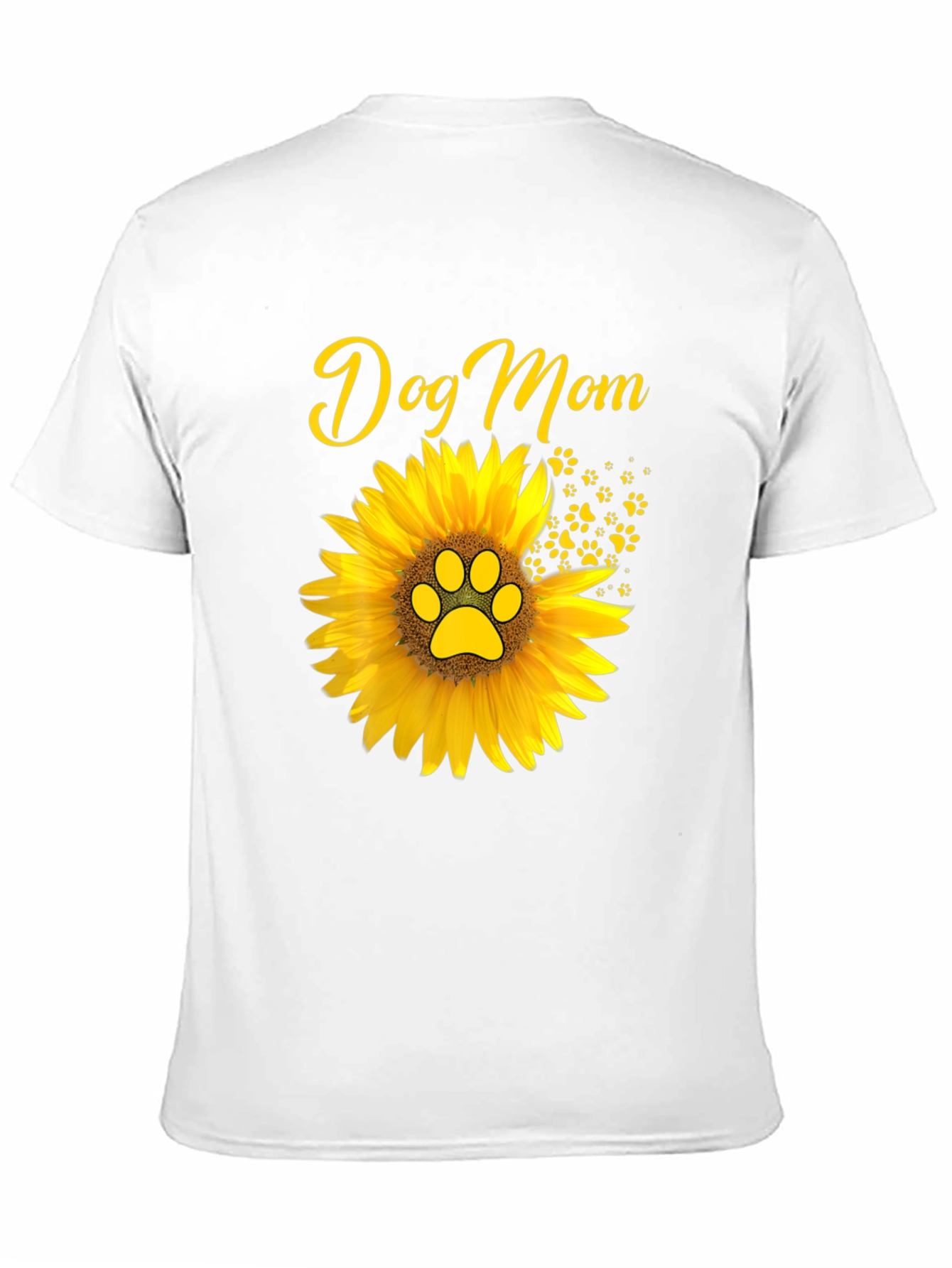 Dog Mom Sunflower Graphic Tee - Black Cotton Blend