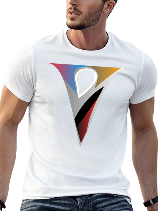 Geometric V Graphic Tee - Modern Style