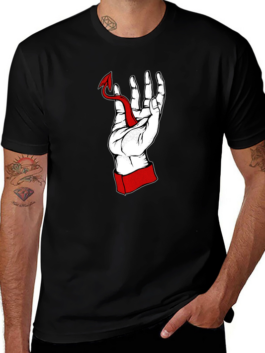 Hand Holding Devil Tail Graphic Tee