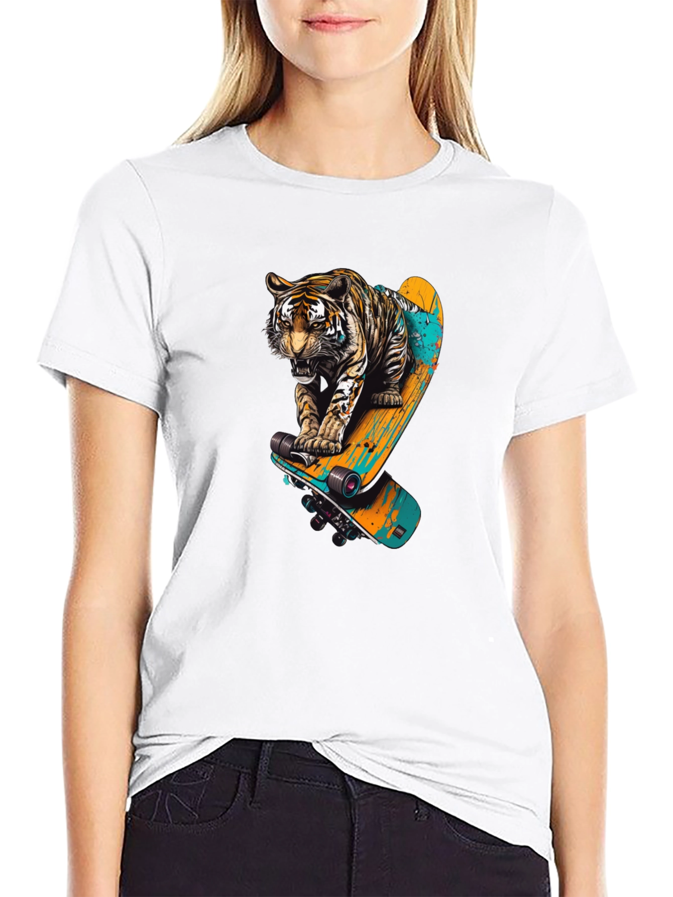 Tiger Skateboard Graphic T-Shirt