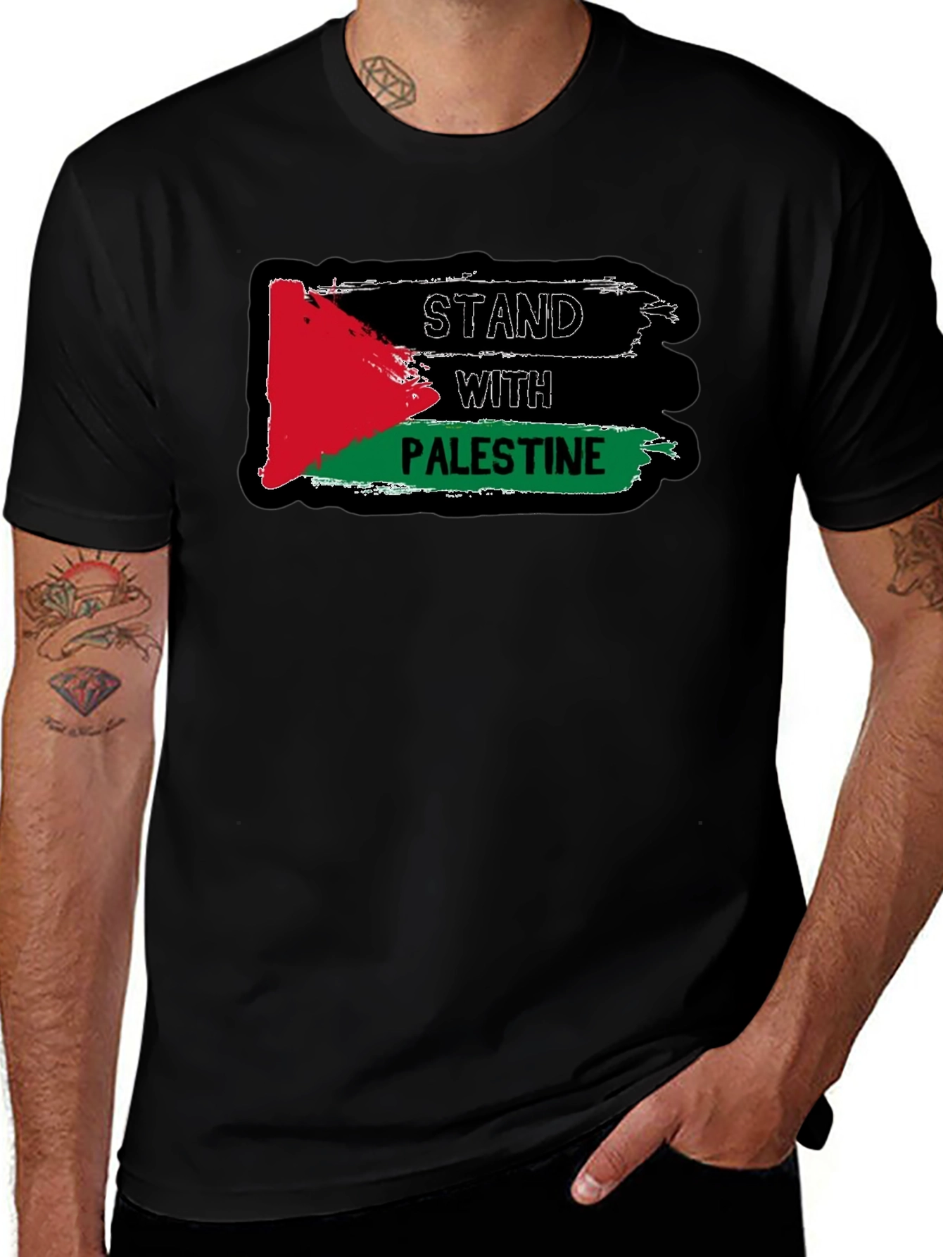 Stand With Palestine T-Shirt Black