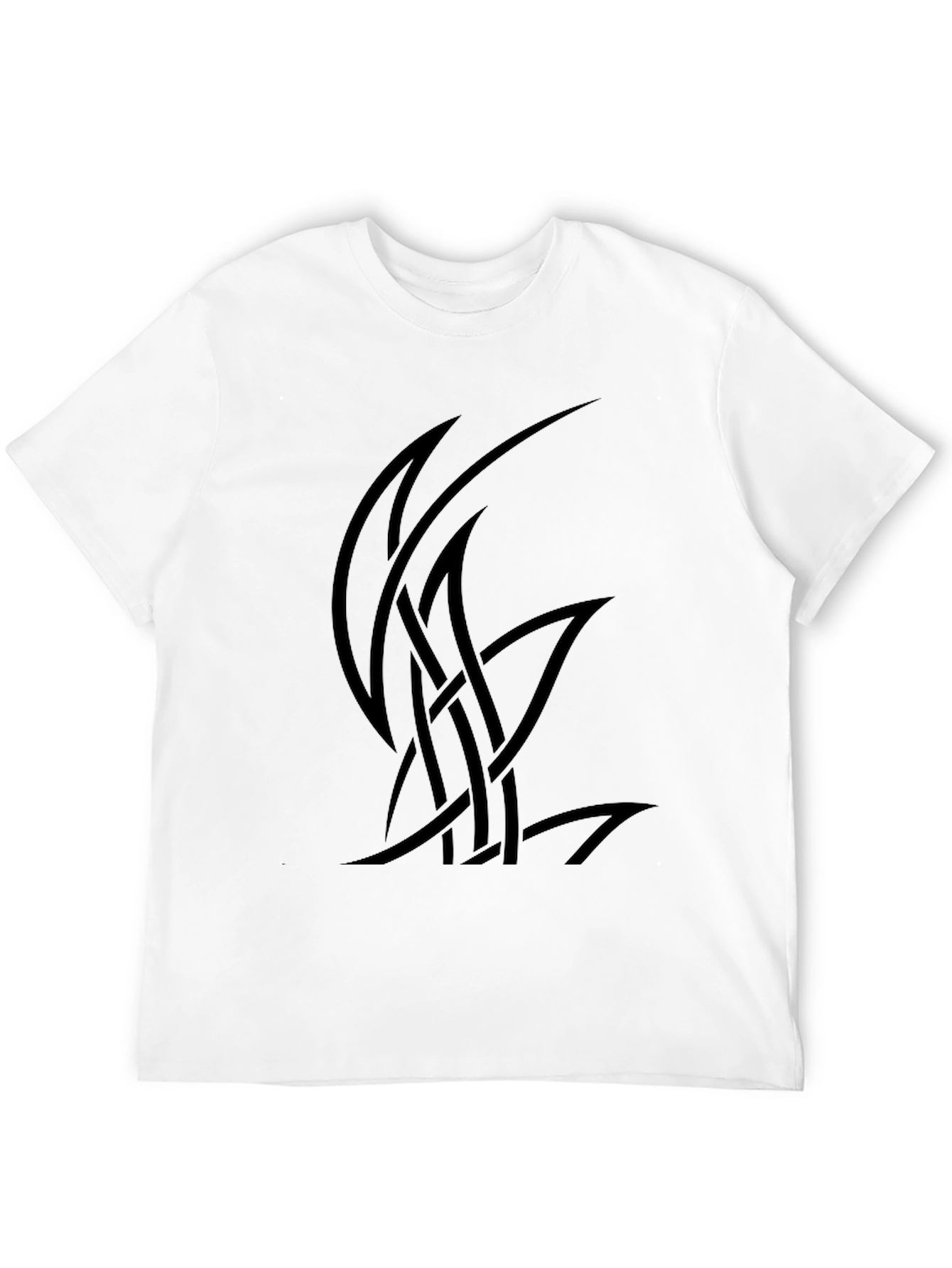 Mens Black Graphic Tee - Abstract Knot Design