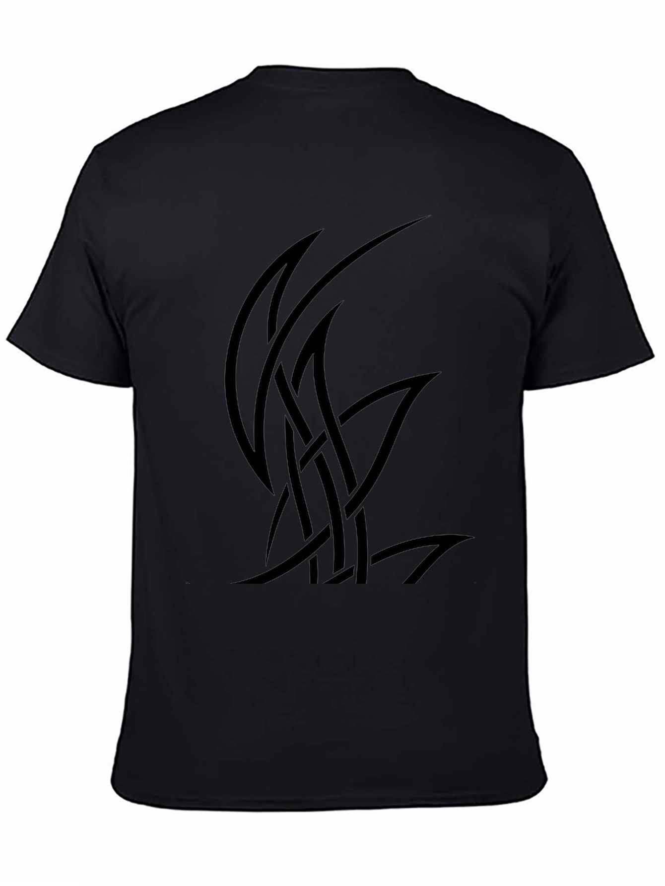 Mens Black Graphic Tee - Abstract Knot Design