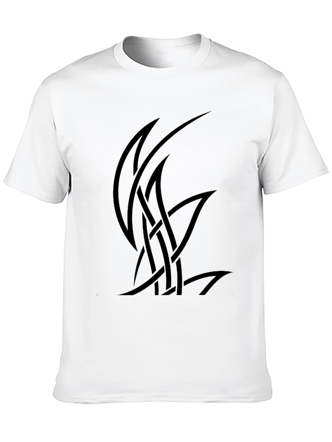 Mens Black Graphic Tee - Abstract Knot Design