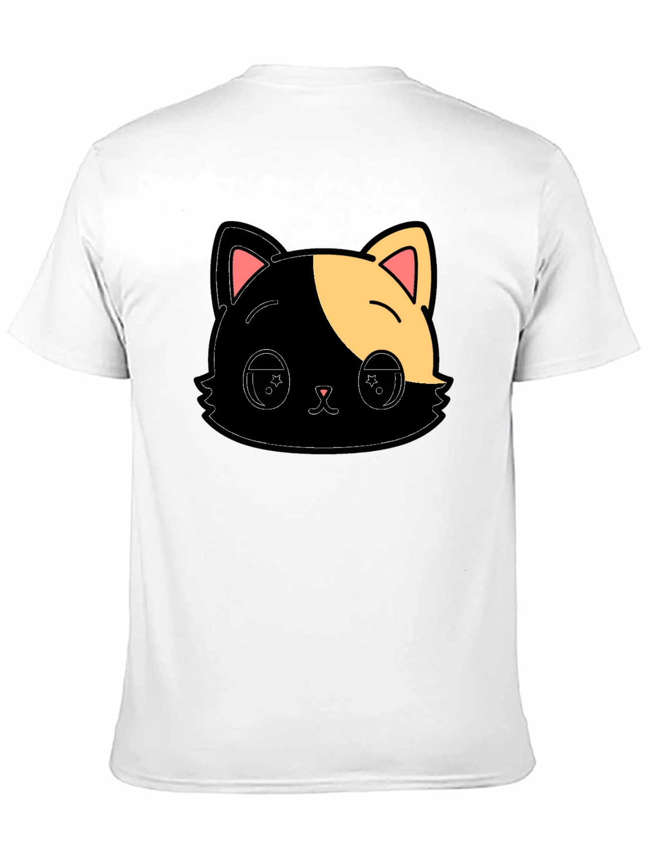 Cute Anime Cat Graphic Black T-Shirt