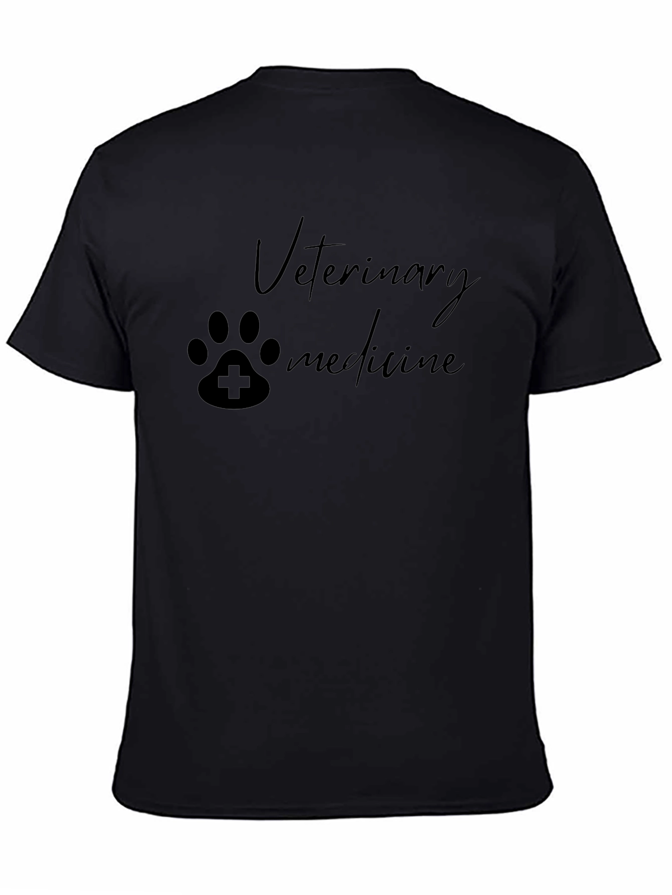 Veterinary Medicine Paw Print T-Shirt - Black