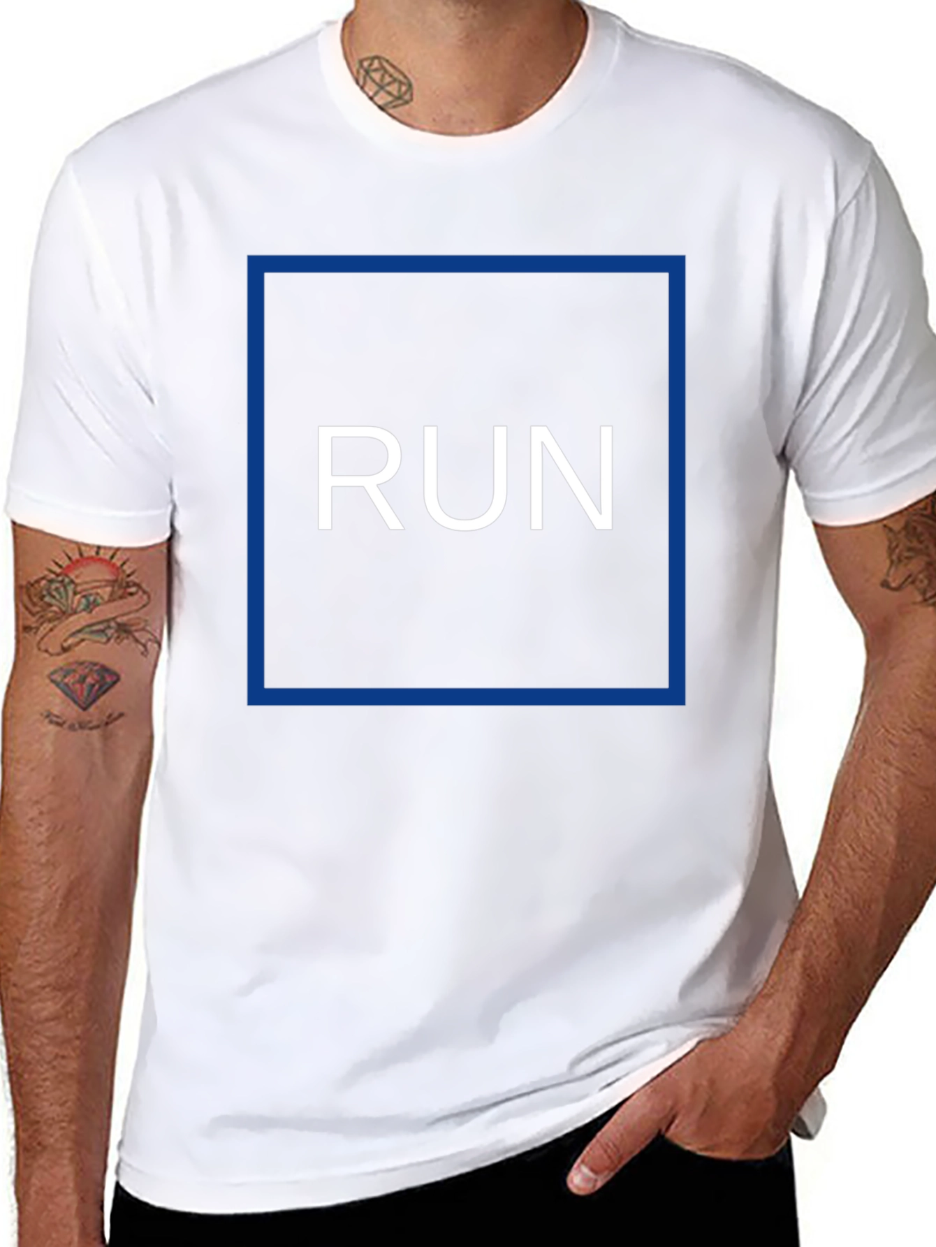 Run Graphic Tee - Black Cotton Blend T-Shirt