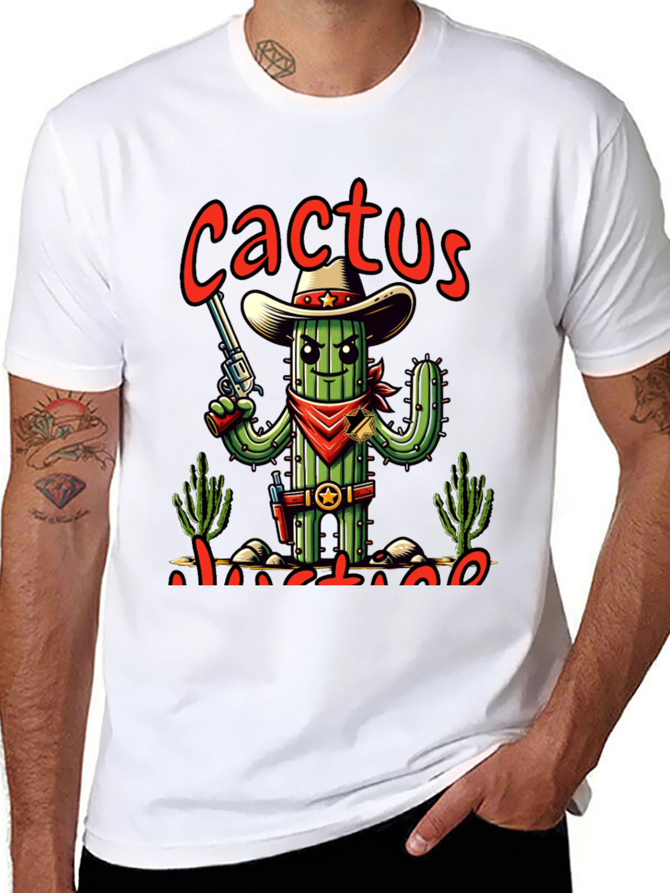 Cactus Justice Graphic Tee - Western Style