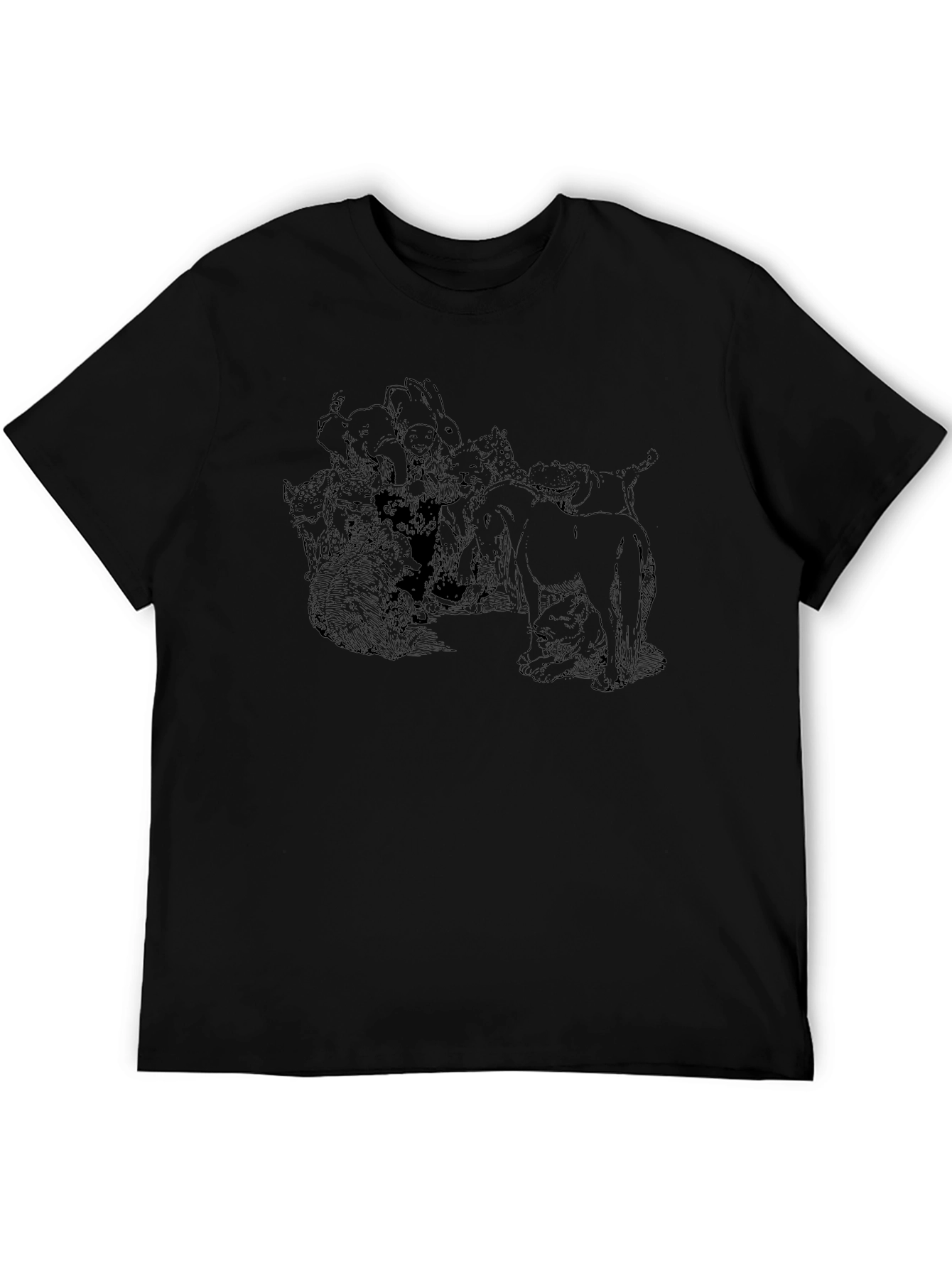 Mens Graphic Print Crew Neck T-Shirt