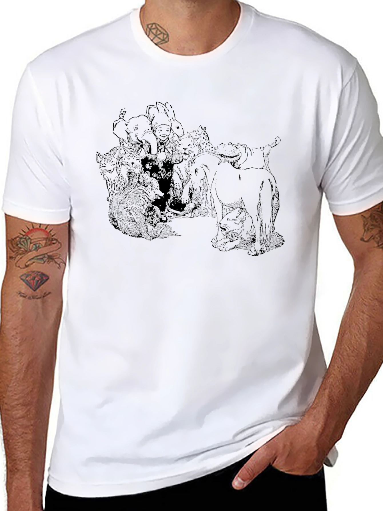 Mens Graphic Print Crew Neck T-Shirt
