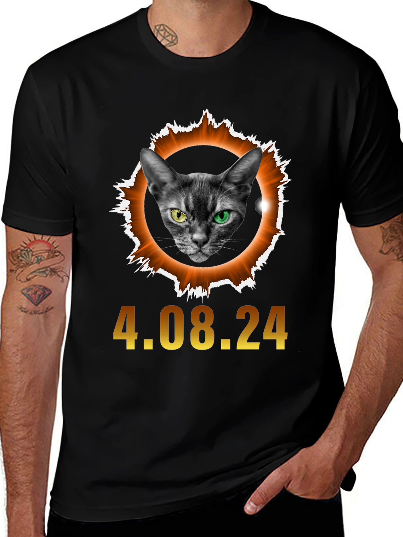 Eclipse Cat T-Shirt - April 8th 2024 Solar Event